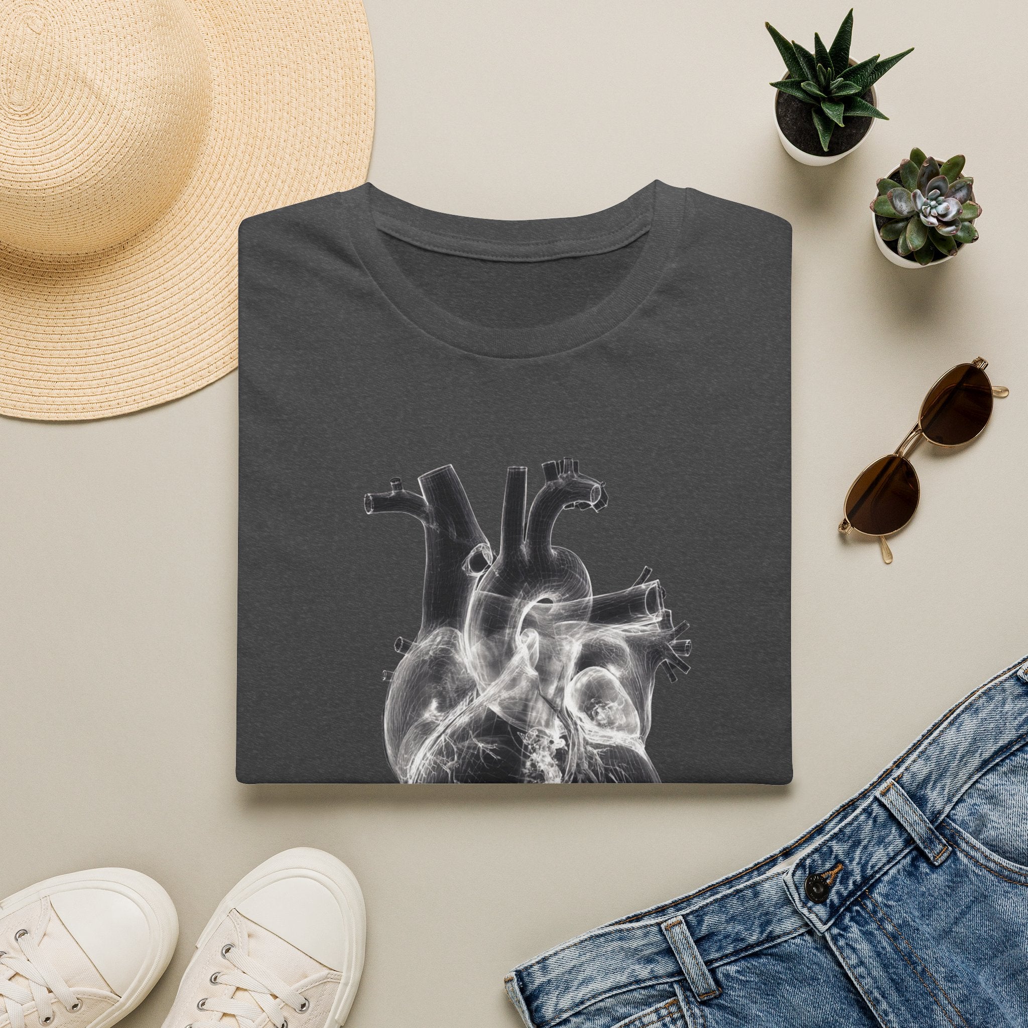 Unisex Softstyle T-Shirt, X-Ray  Realistic Heart
