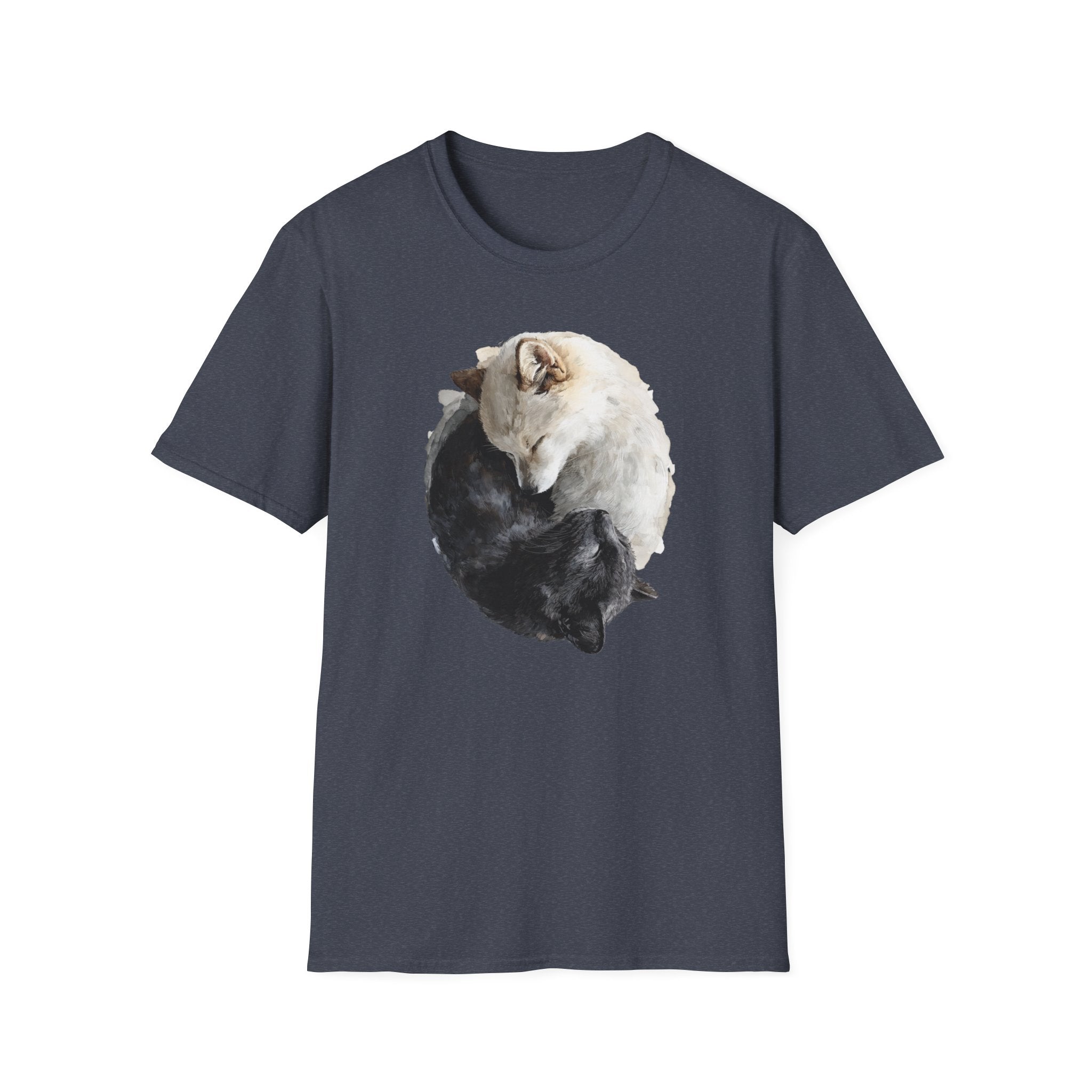 Unisex Softstyle T-Shirt, ying and yang cat and dog