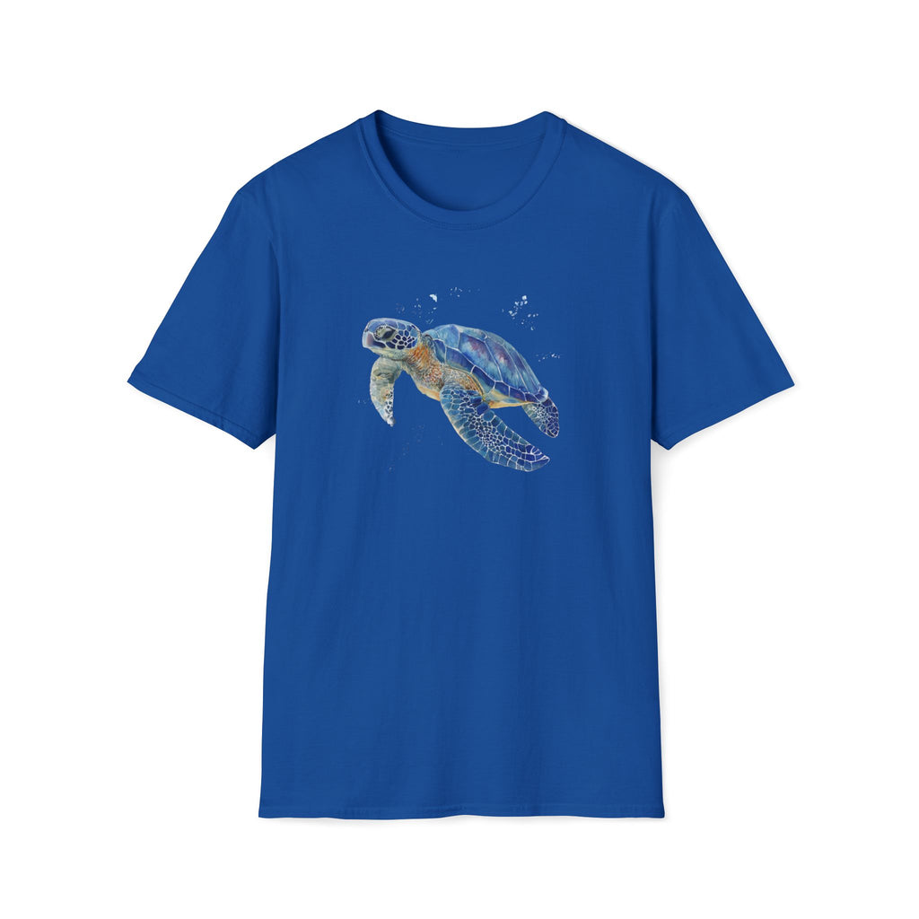 Unisex Softstyle ,T-Shirt Water Color Sea Turtle