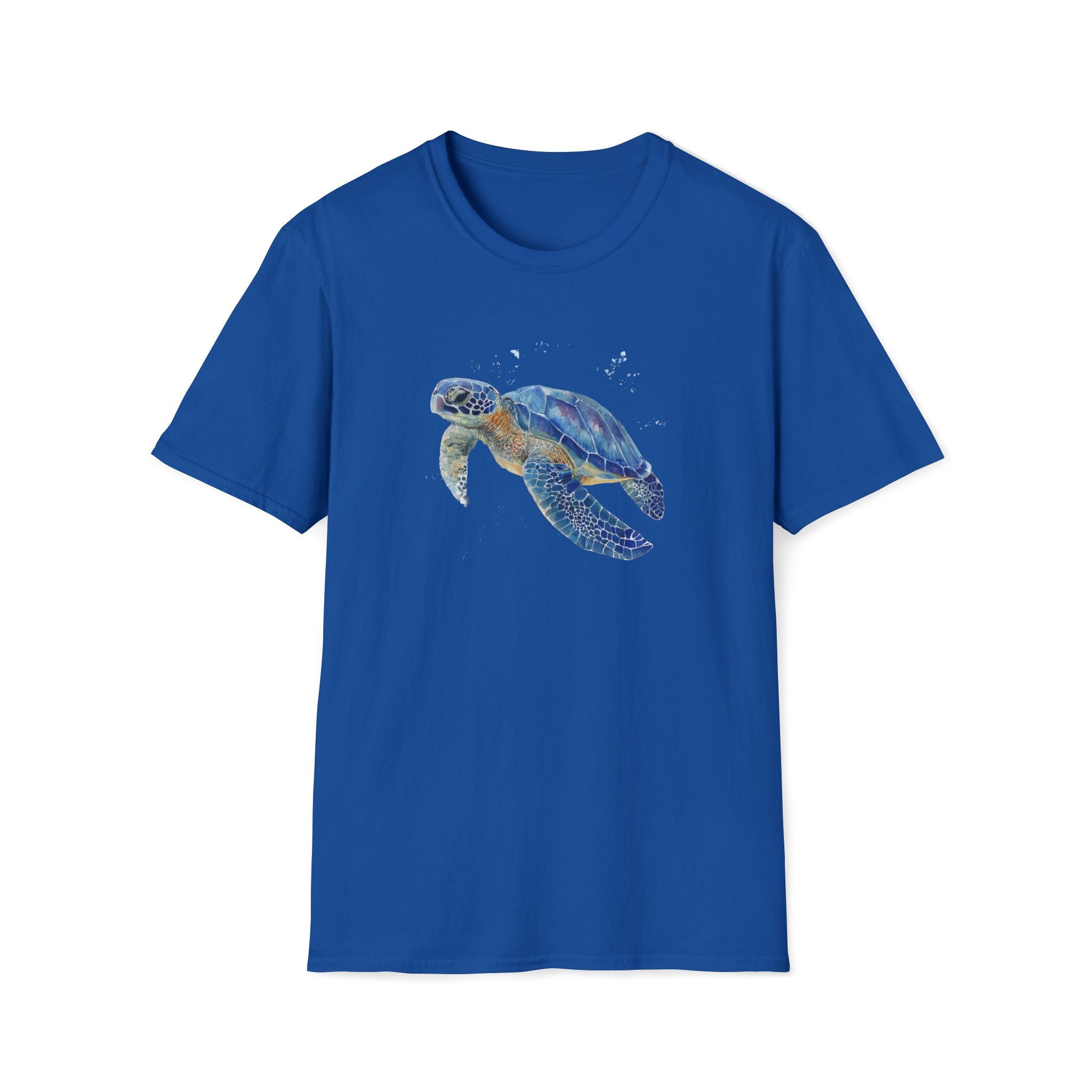 Unisex Softstyle ,T-Shirt Water Color Sea Turtle
