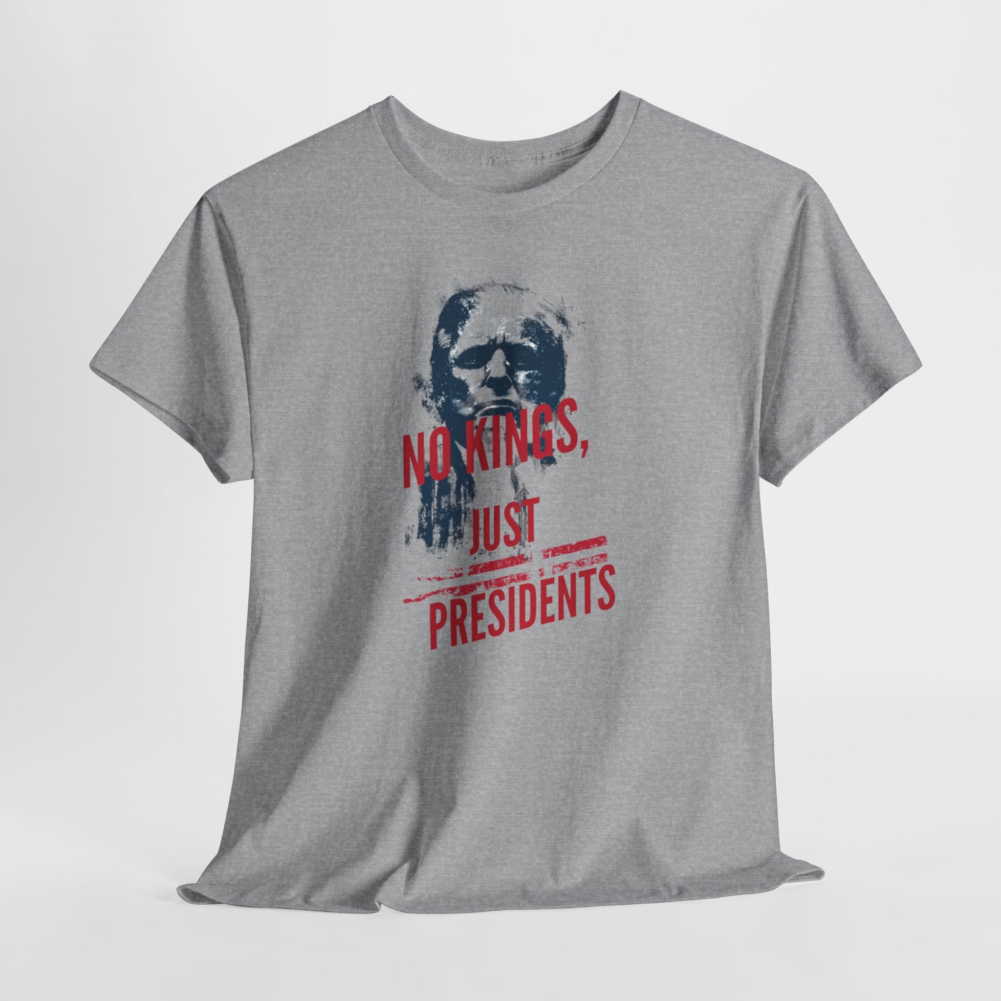 Unisex Heavy Cotton Tee, No Kings Just Presidents Shirt, Anti King Political Tee, Patriotic Protest Shirt, USA Freedom Shirt, American Flag Tee