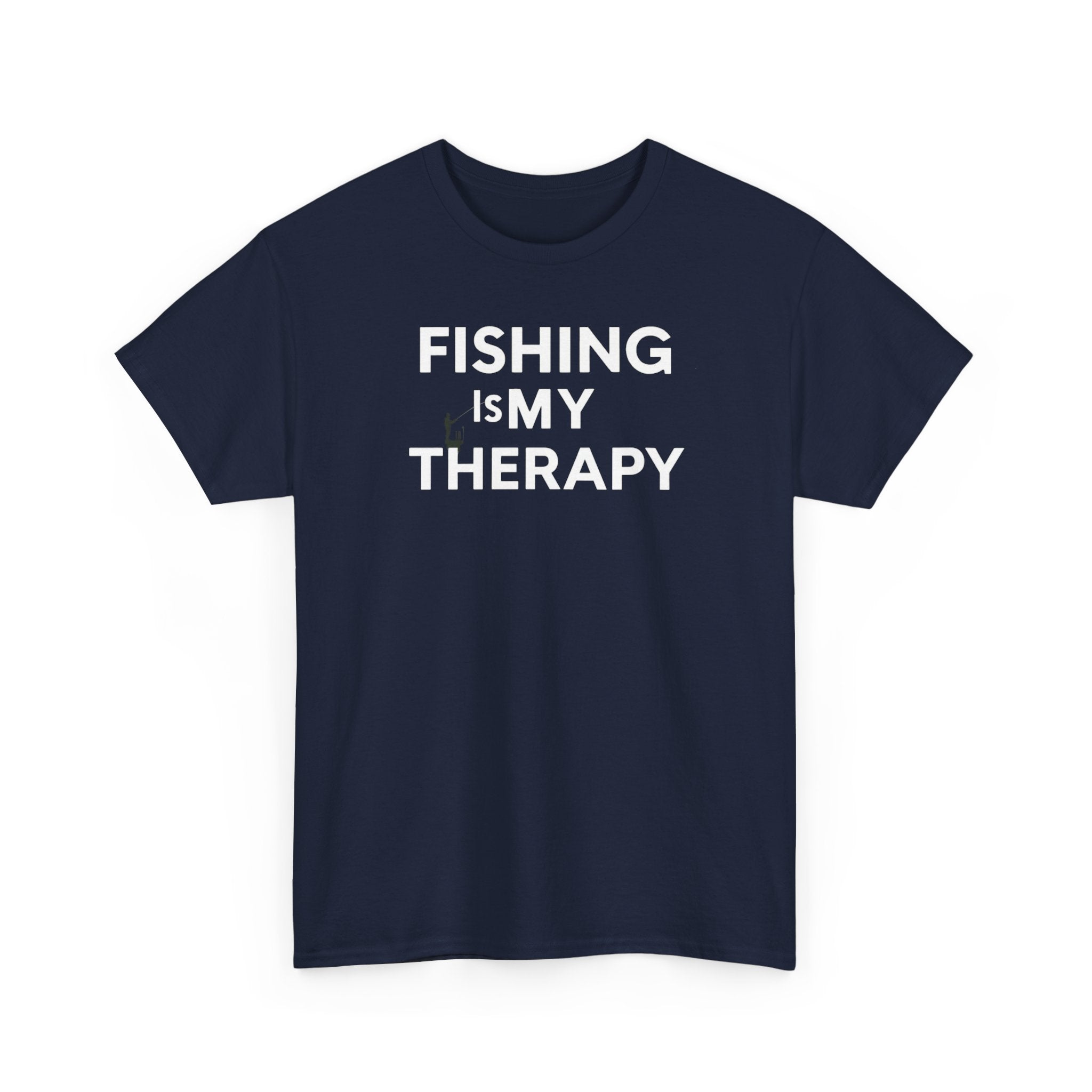 Unisex Heavy Cotton Tee, fishing is my  therapy