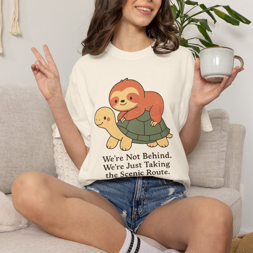 Unisex Garment-Dyed T-shirt, sloth and turtle