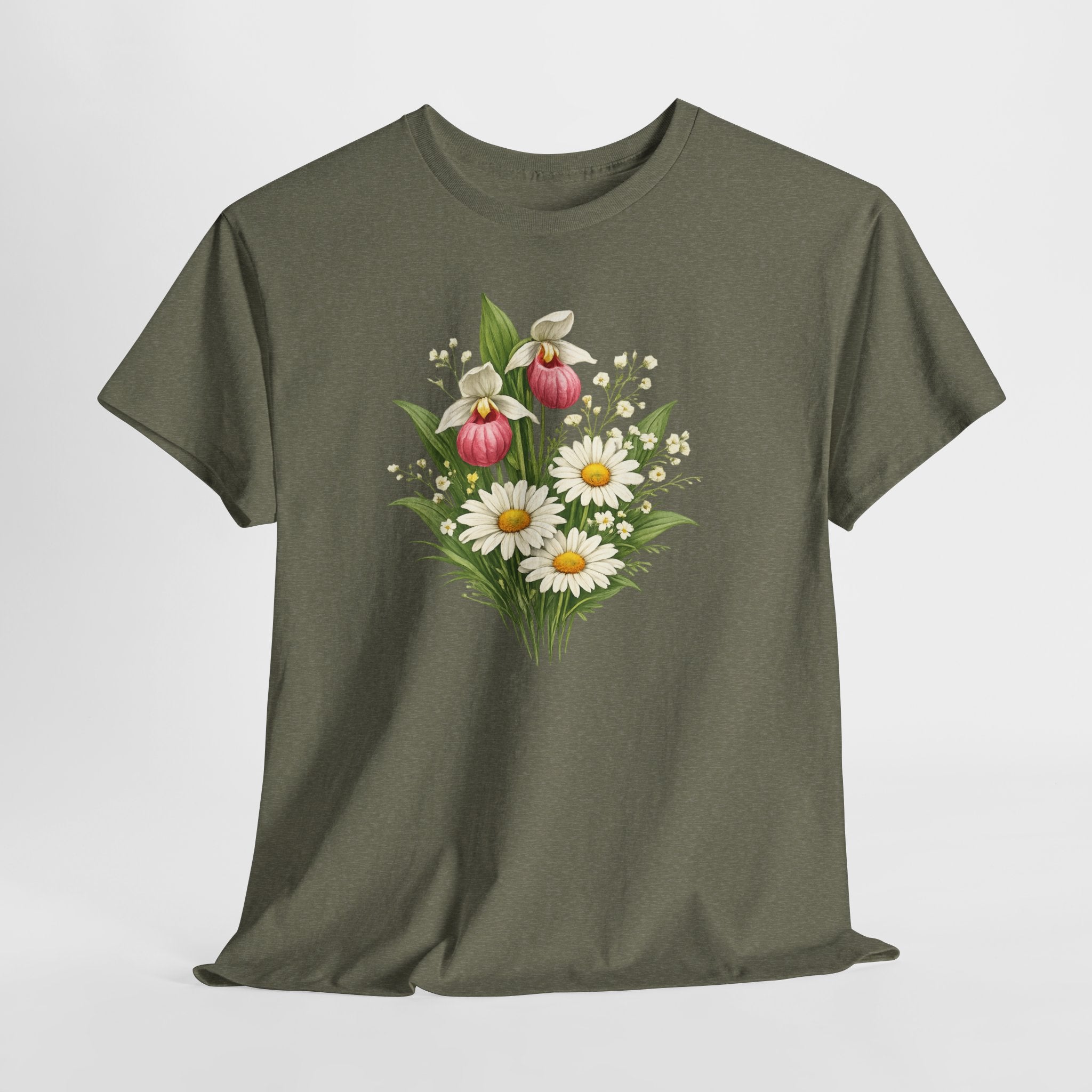 Unisex Heavy Cotton Tee, spring floral