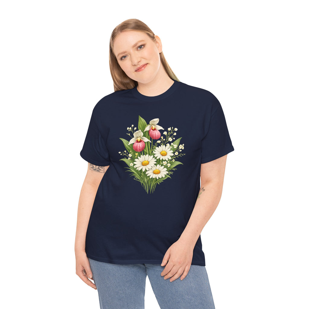 Unisex Heavy Cotton Tee, spring floral