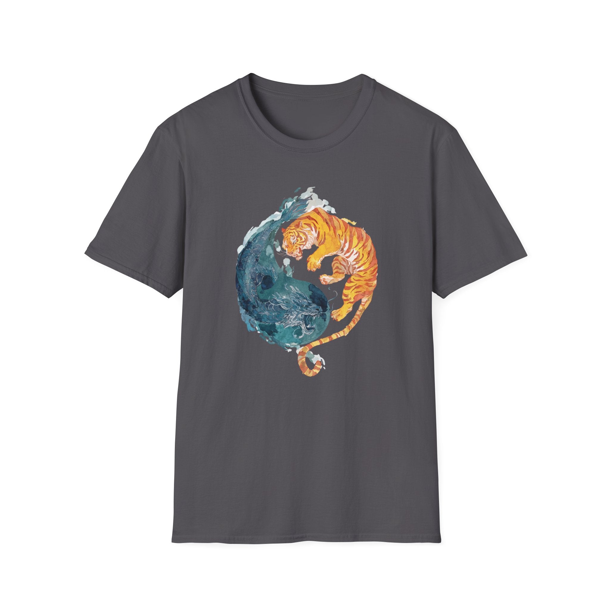 Unisex Softstyle T-Shirt, tiger and dragon ying and yang