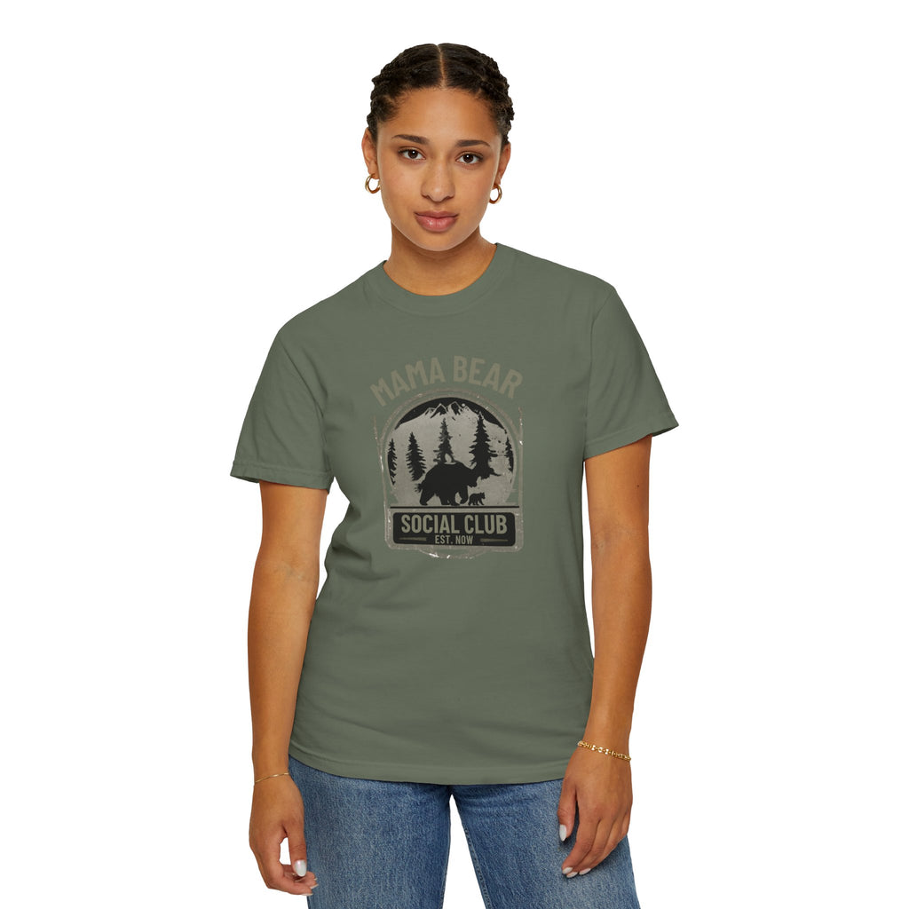 Unisex Garment-Dyed T-shirt, mama bear social club