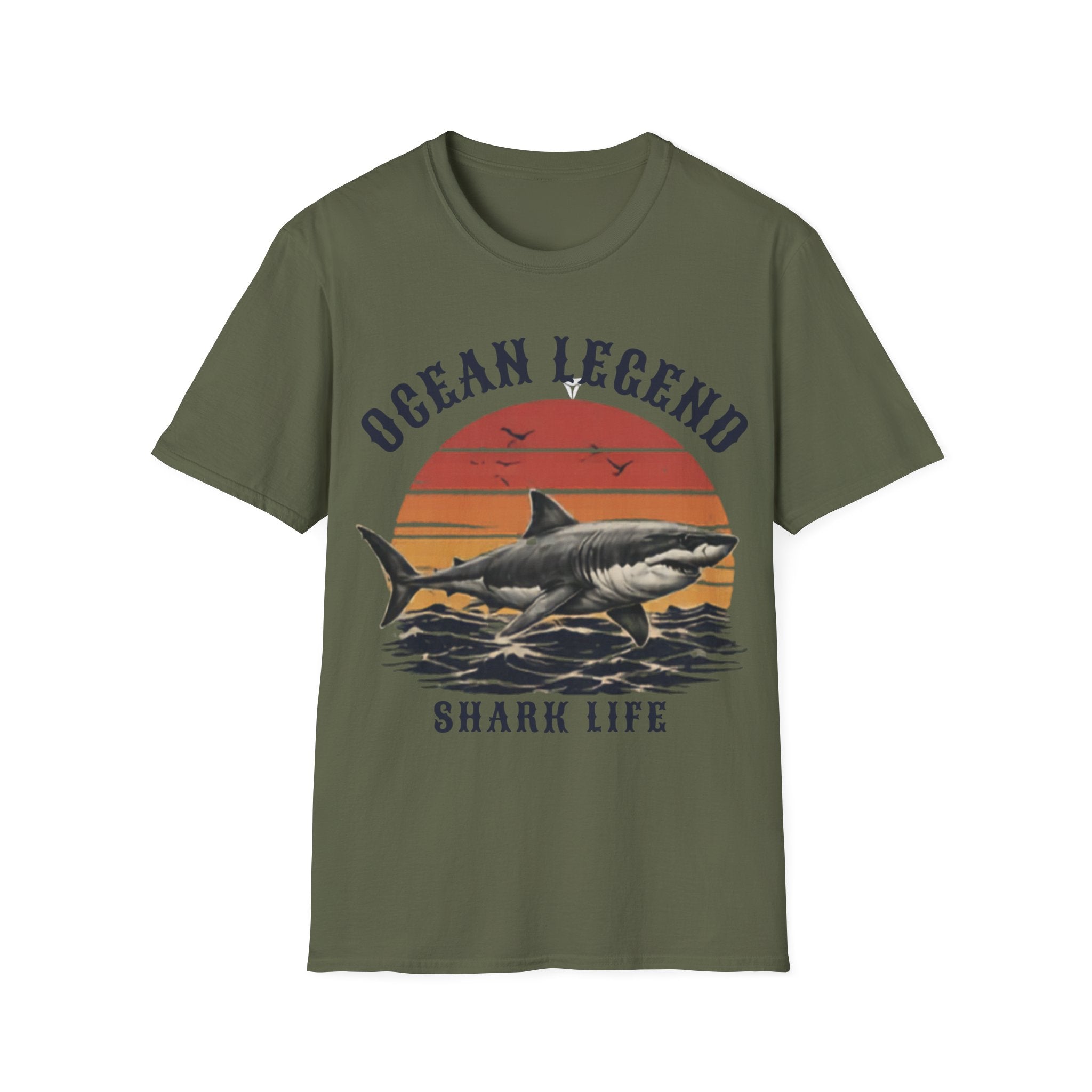 Unisex Softstyle T-Shirt, Great White Shark T-Shirt, Vintage Ocean Predator Tee, Shark Lover Gift, Marine Life Shirt, Apex Predator Graphic Tee, Beach Ocean Shirt