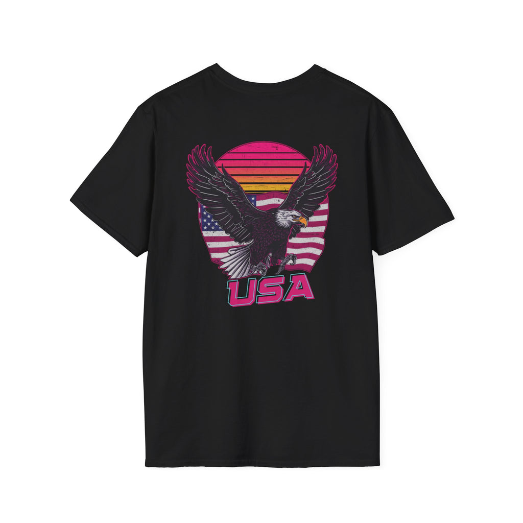 Unisex Softstyle T-Shirt, patriot shirt, eagle crest, usa flag shirt, patriotic design, july 4th tee, american pride shirt, freedom shirt