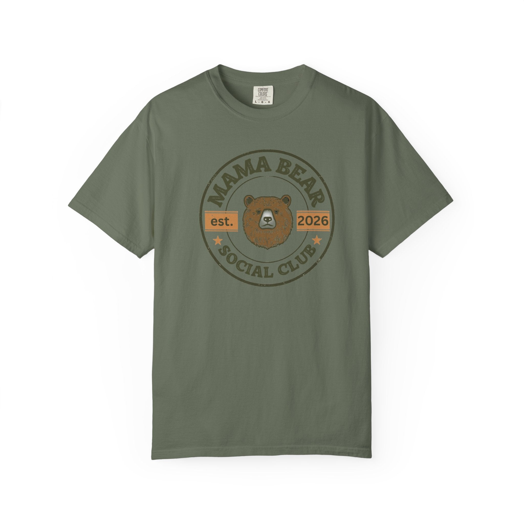 Unisex Garment-Dyed T-shirt, Mama Bear Shirt, Mother’s Day Gift, Mama Bear Social Club Tee, Cute Mom Shirt, Gift for Mom, Trendy Mom Graphic Tee