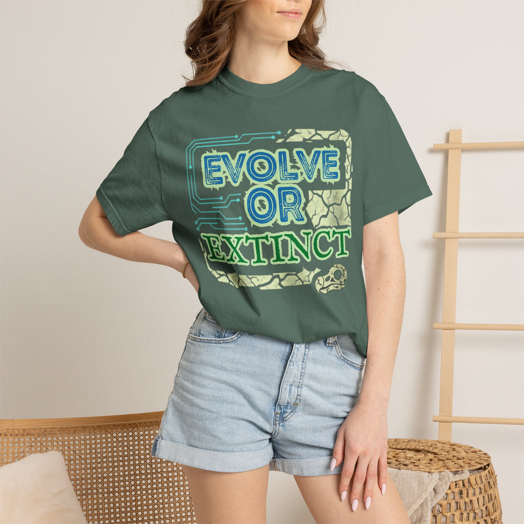 Unisex Garment-Dyed T-shirt, evolve or extinct