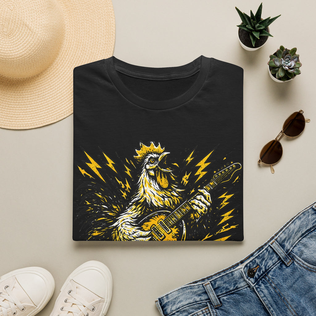 Unisex Softstyle T-Shirt, rooster playing guitar