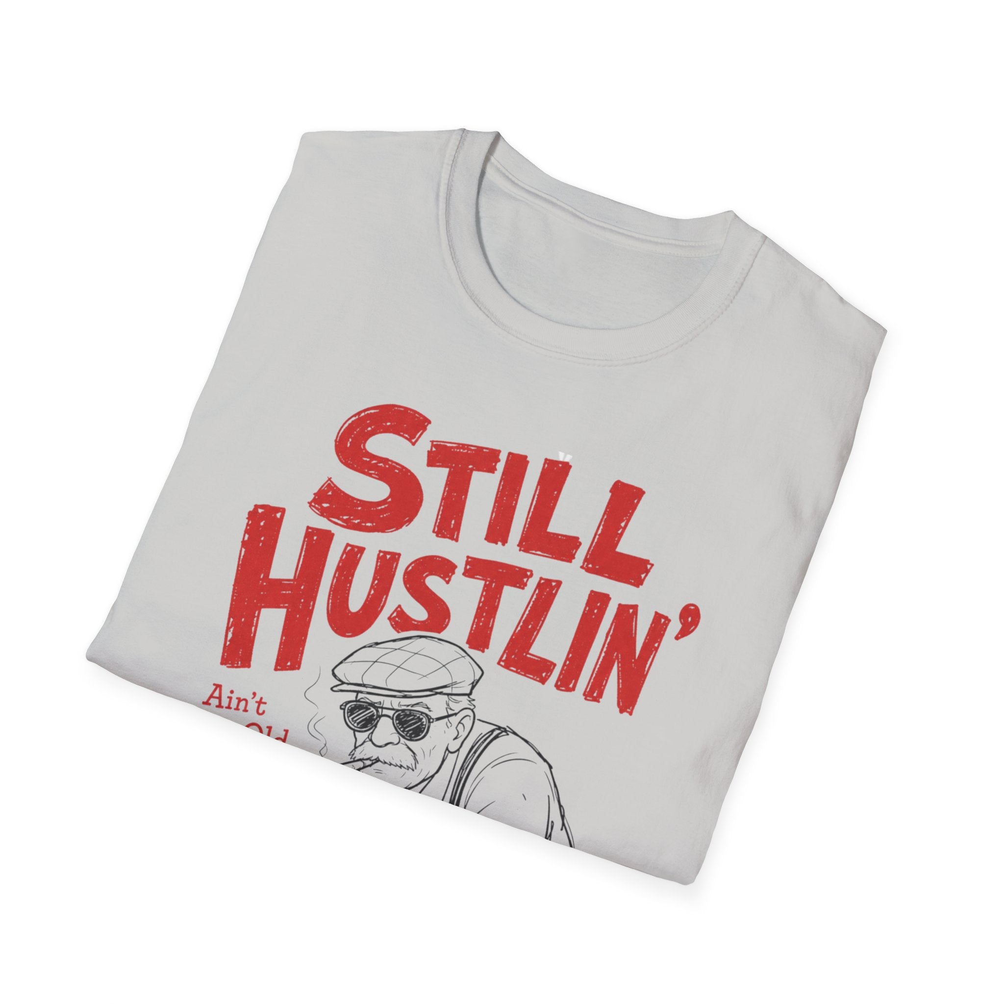 Unisex Softstyle T-Shirt, pool player still hustling