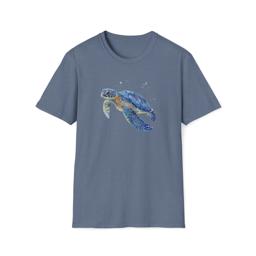 Unisex Softstyle ,T-Shirt Water Color Sea Turtle