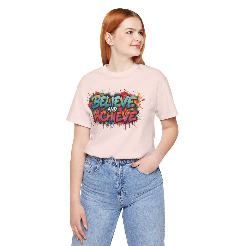 Unisex Jersey Short Sleeve Tee Believe and Achieve