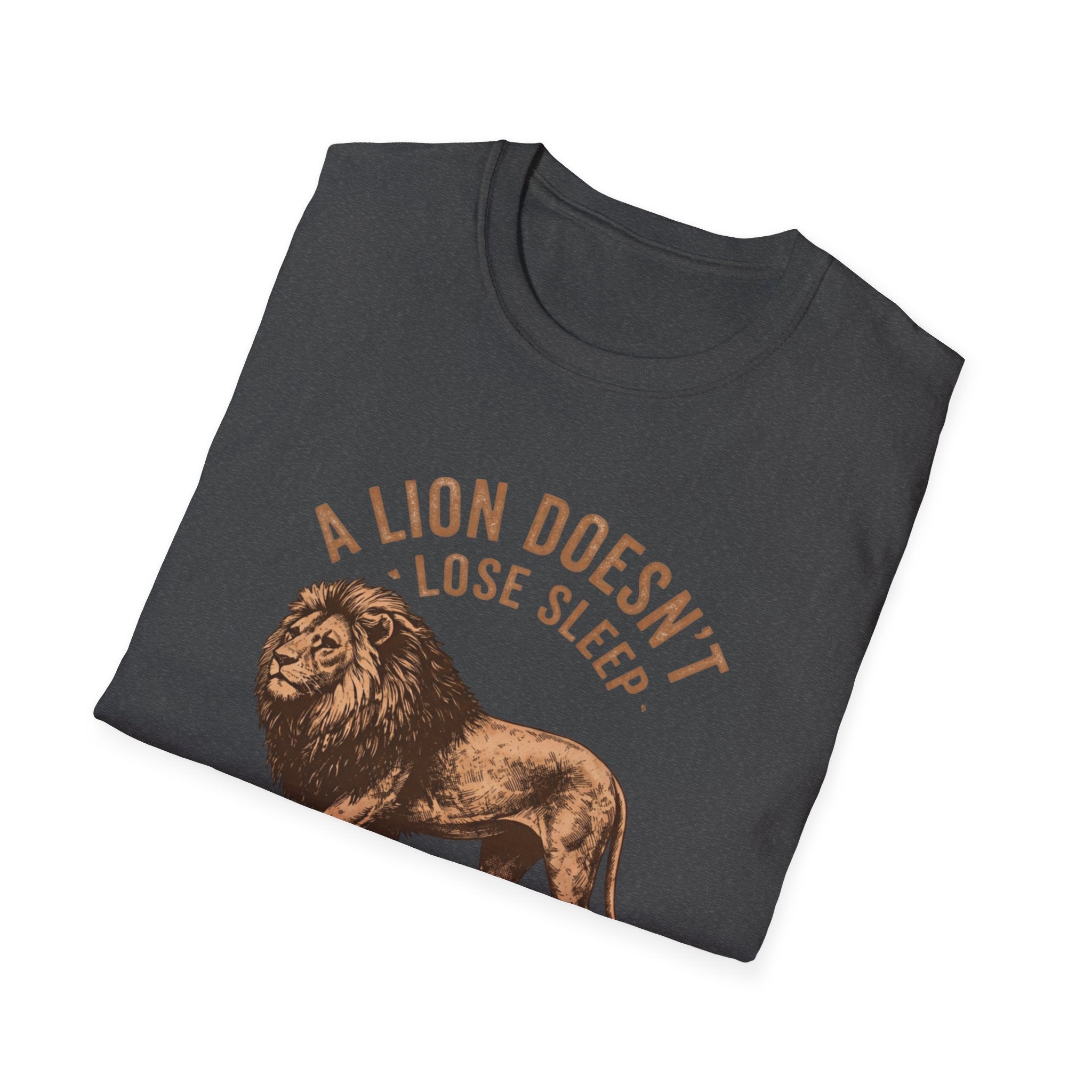 Unisex Softstyle T-Shirt, King Mode No Competition T-Shirt, Lion Motivation Shirt, Alpha Mindset Tee, Gym Shirt for Men, Bold Lion Graphic Tee, Gift for Him