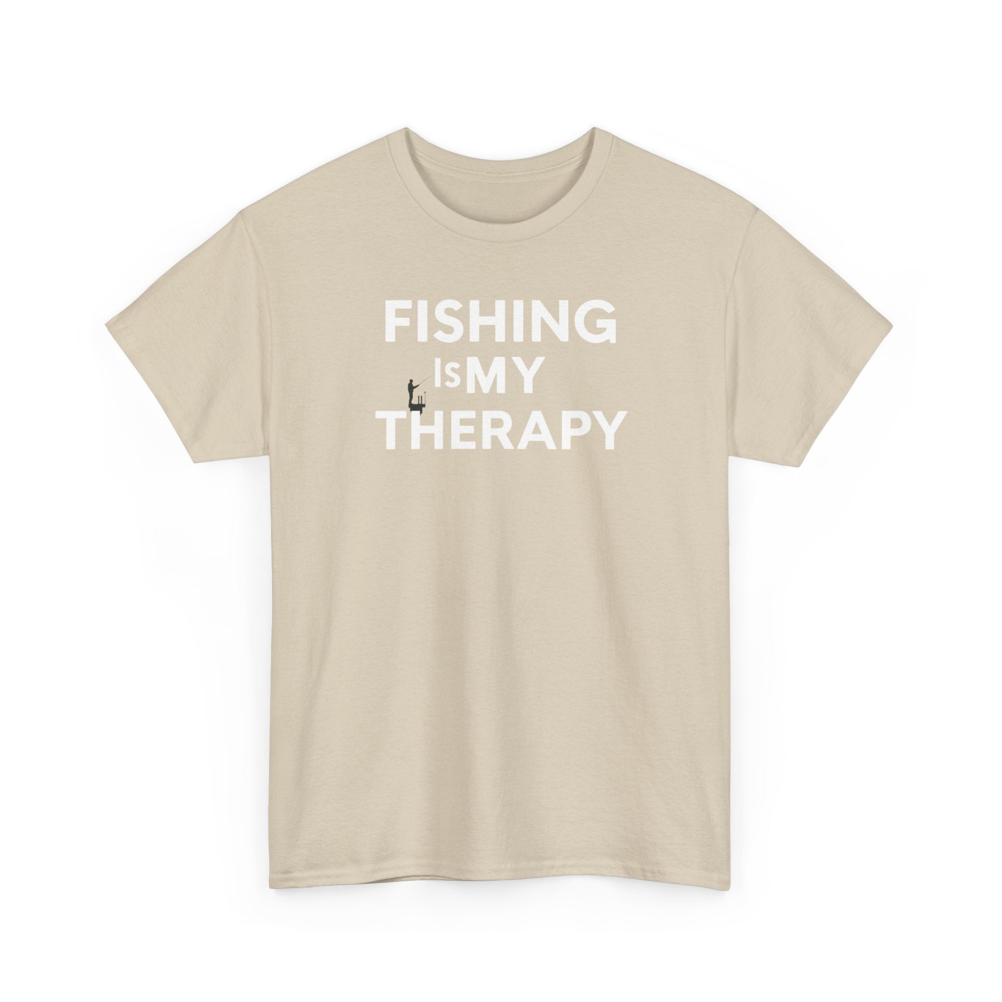 Unisex Heavy Cotton Tee, fishing is my  therapy