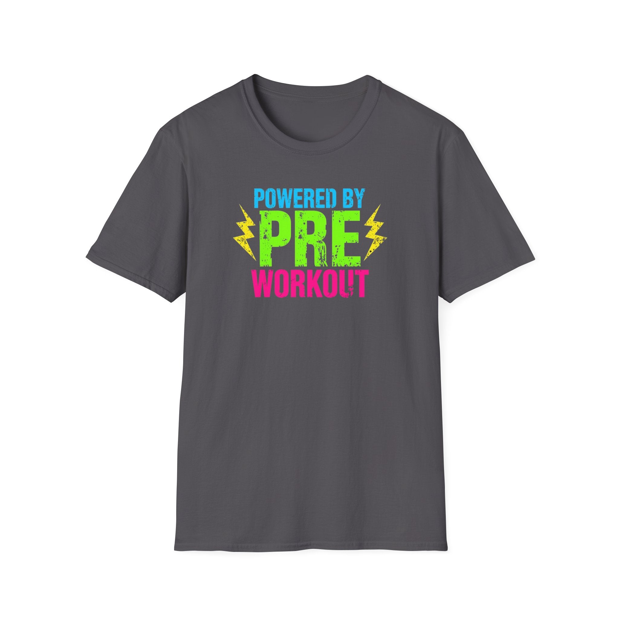 Unisex Softstyle T-Shirt,Powered By Pre Workout Shirt, Gym Motivation Tee, Fitness Lover Shirt, Bodybuilding Shirt, Comfort Colors Gym Tee