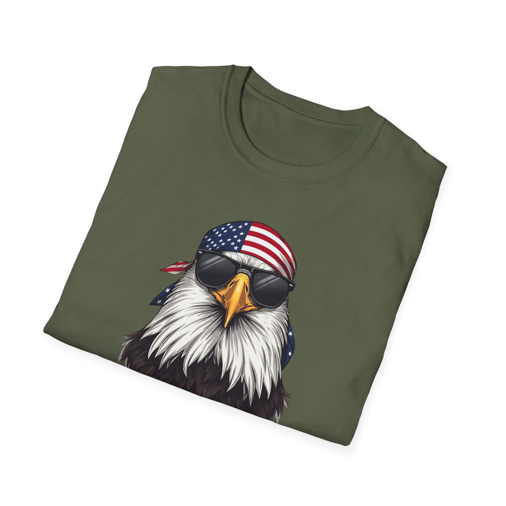 Unisex Softstyle T-Shirt, patriotic bald eagle