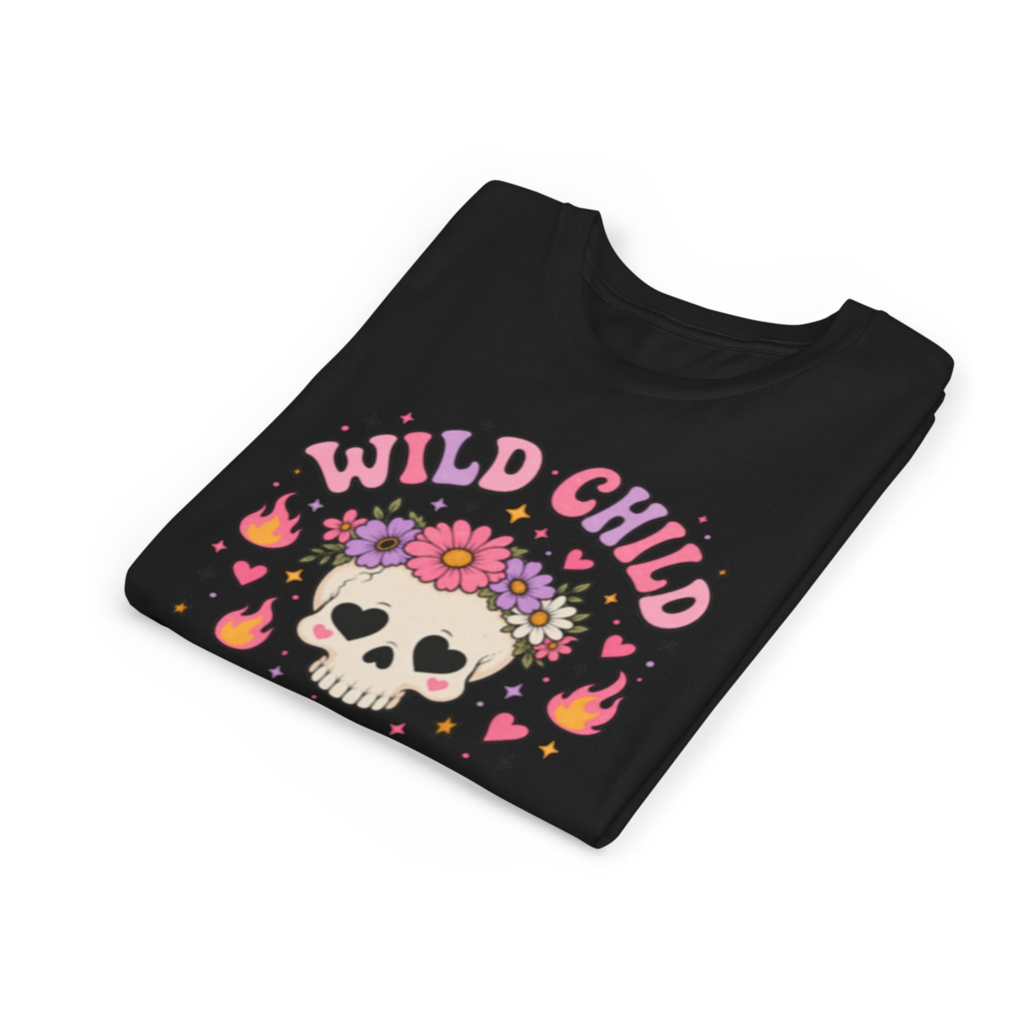 Youth Short Sleeve Tee, wild child skull