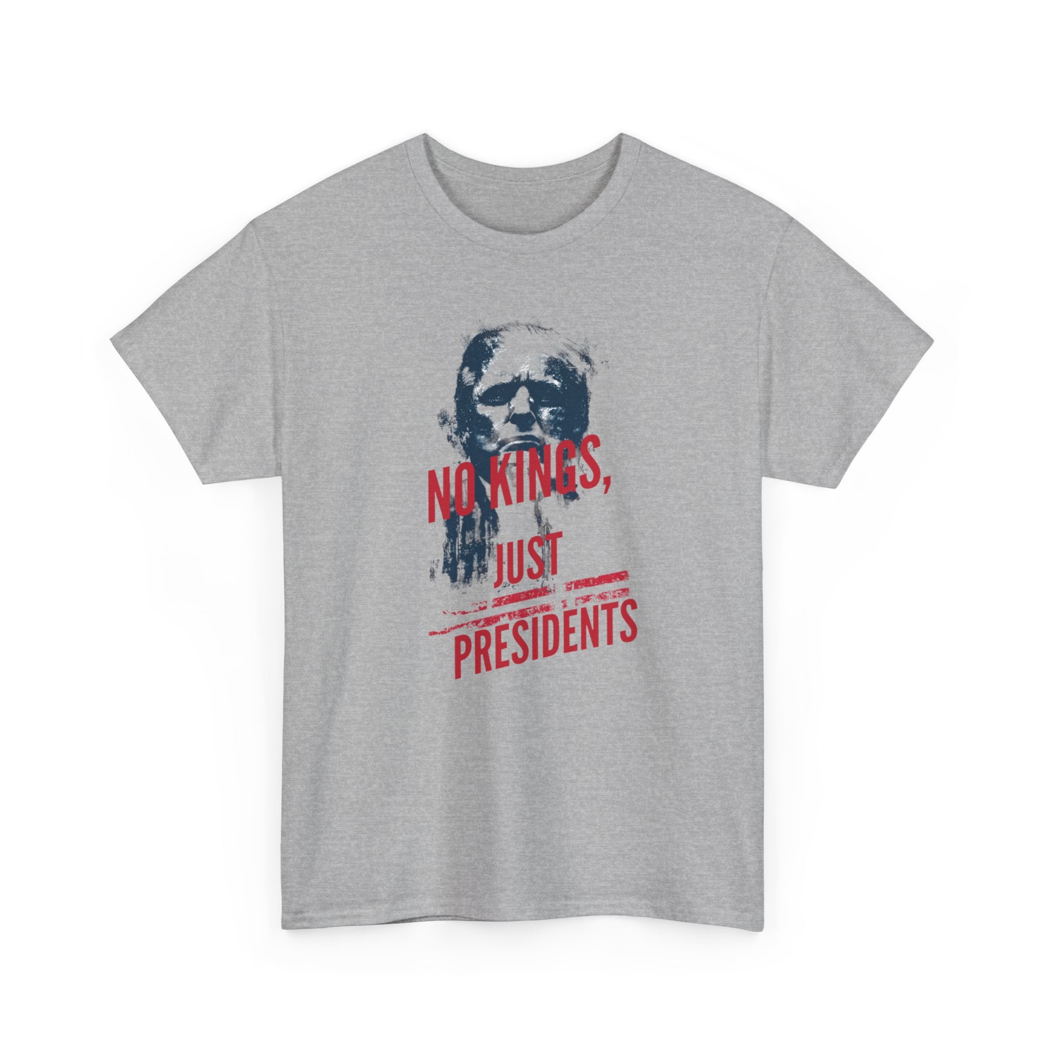 Unisex Heavy Cotton Tee, No Kings Just Presidents Shirt, Anti King Political Tee, Patriotic Protest Shirt, USA Freedom Shirt, American Flag Tee