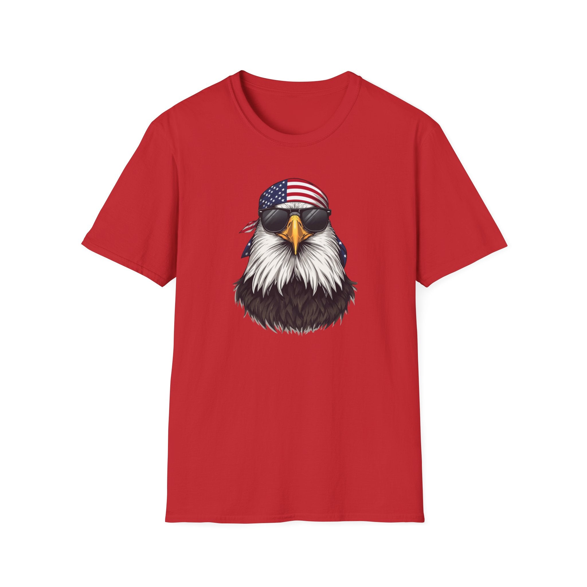 Unisex Softstyle T-Shirt, patriotic bald eagle