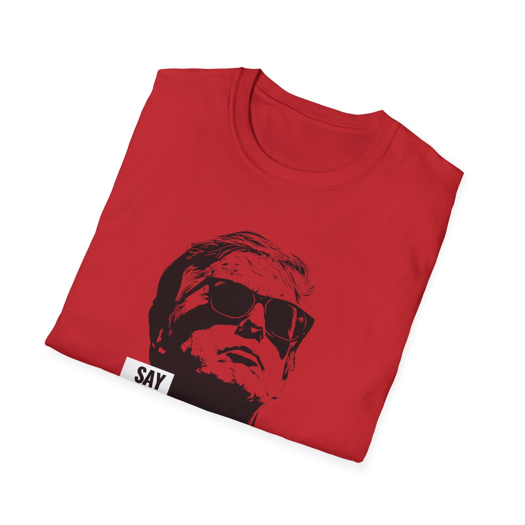 Unisex Softstyle T-Shirt, Whats My Name Shirt Minimal Trump Tee, Streetwear Graphic Tee, Funny Political Shirt, Trendy Minimalist Shirt