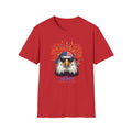 Unisex Softstyle T-Shirt, Funny American Eagle Sunglasses Shirt, Fourth of July Fireworks Tee, USA Pride Patriotic T-Shirt
