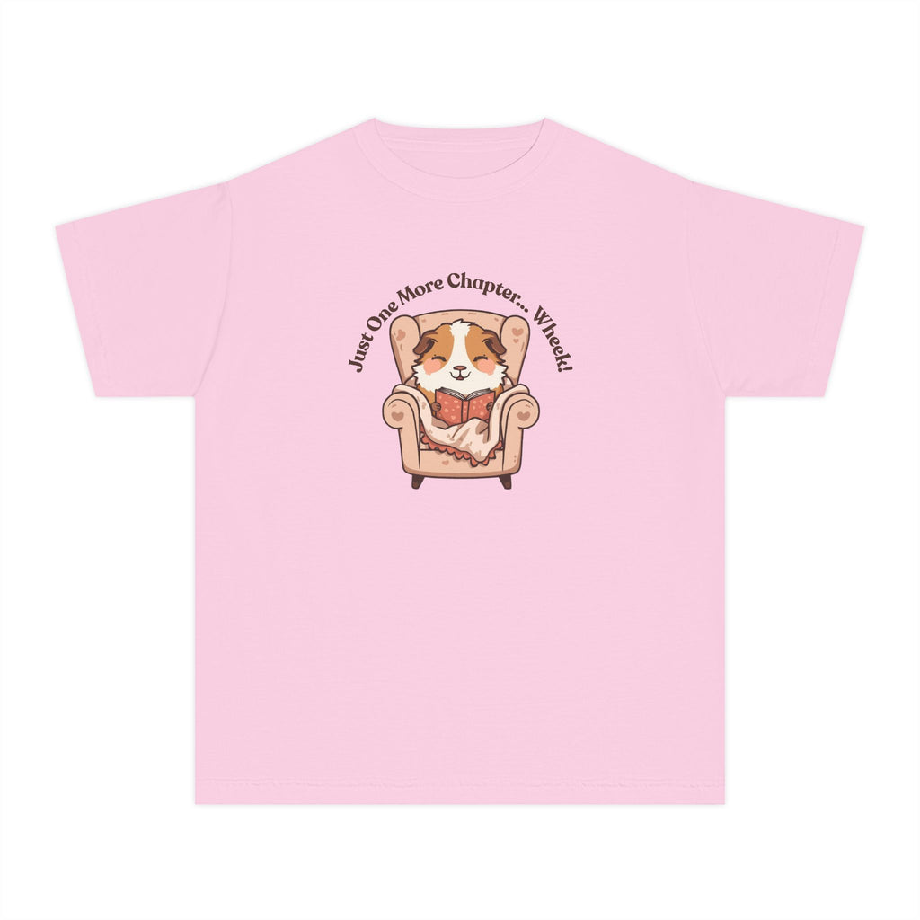 Youth Midweight Tee, guinea pig reading