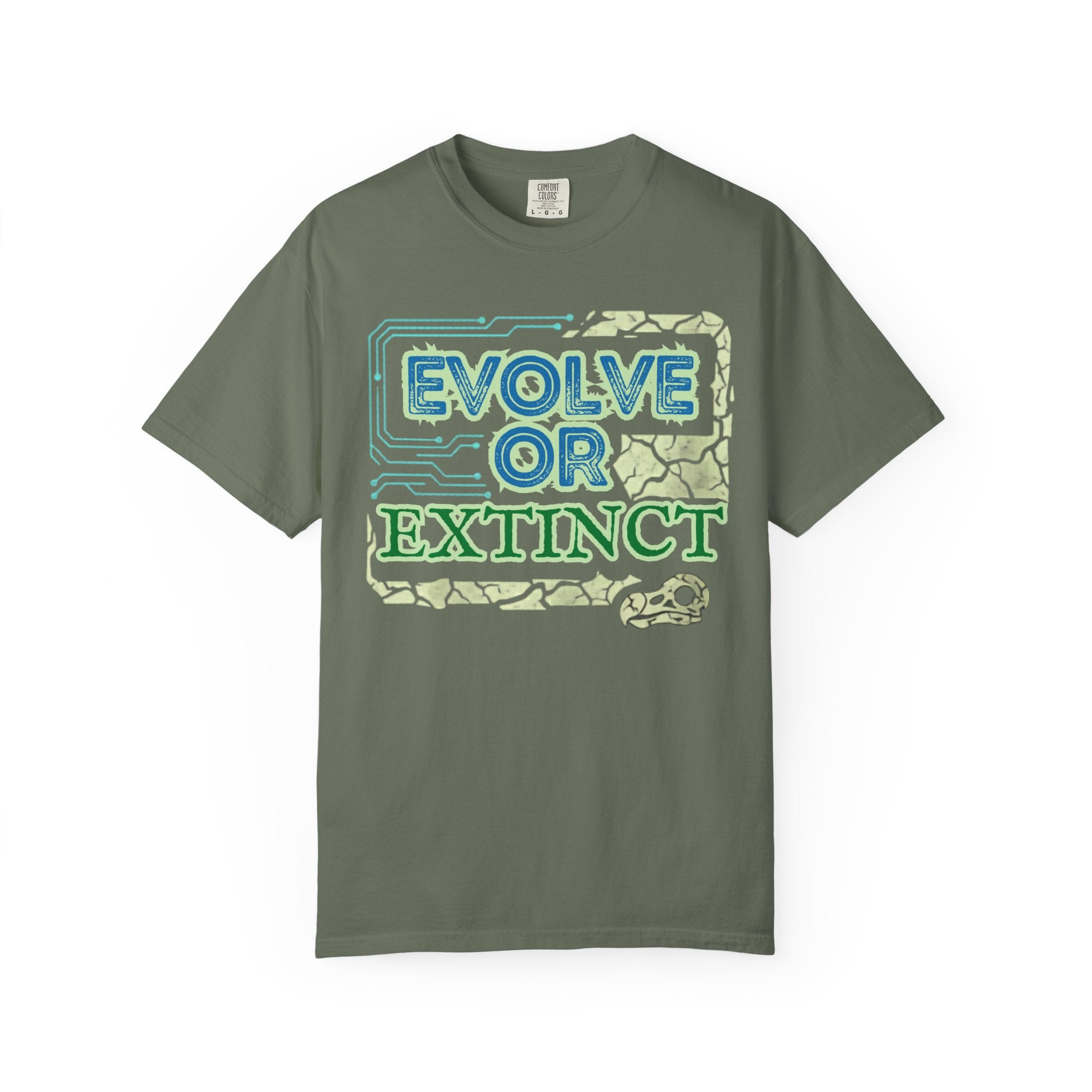 Unisex Garment-Dyed T-shirt, evolve or extinct