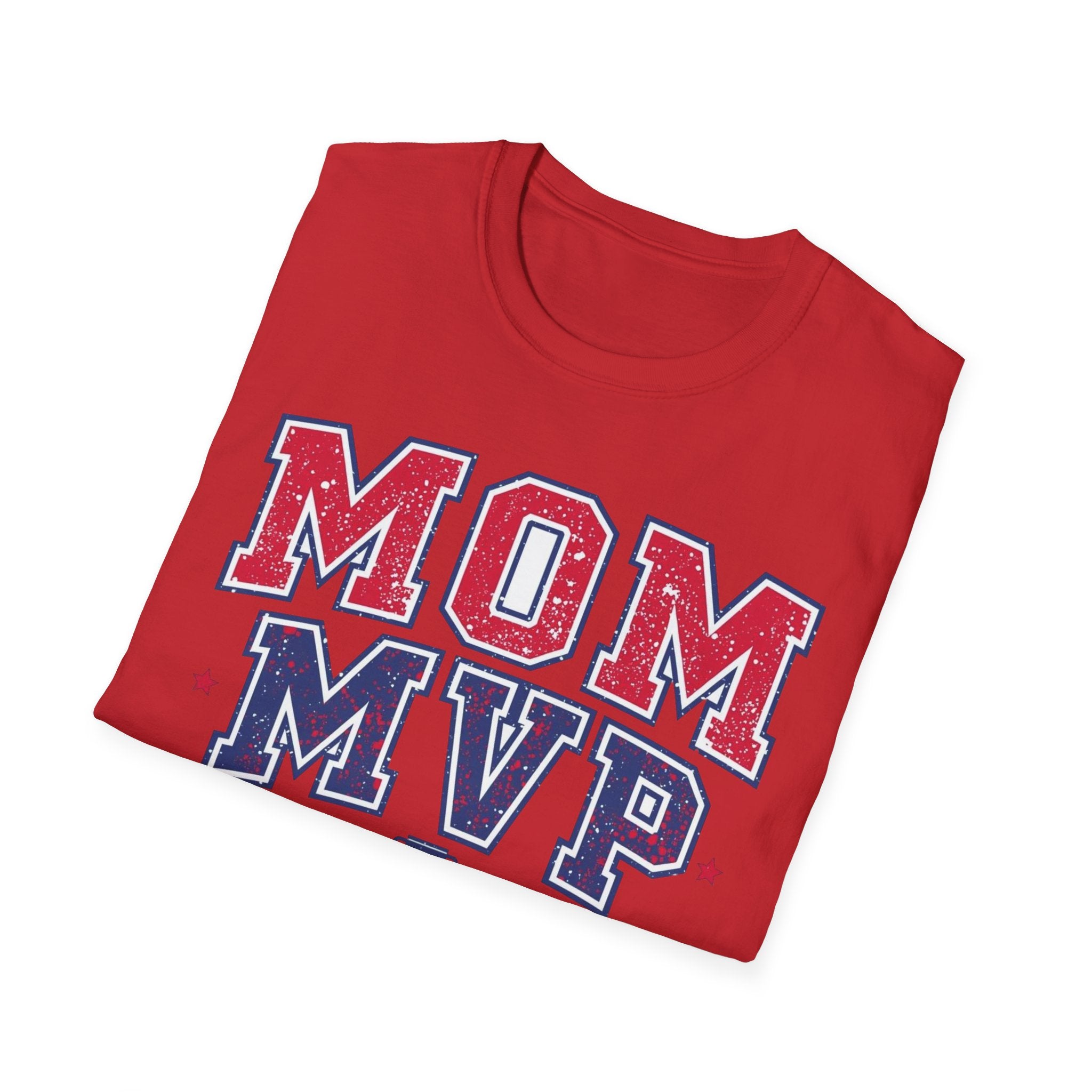 Unisex Softstyle T-Shirt, Mother’s Day Mom MVP Shirt, Most Valuable Mom T-Shirt, Sports Mom Gift, Baseball Football Mom Tee, Athletic Varsity Style Shirt