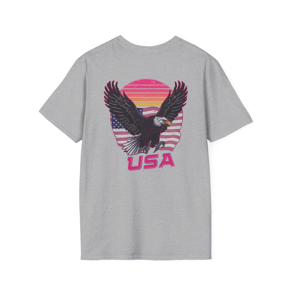 Unisex Softstyle T-Shirt, patriot shirt, eagle crest, usa flag shirt, patriotic design, july 4th tee, american pride shirt, freedom shirt