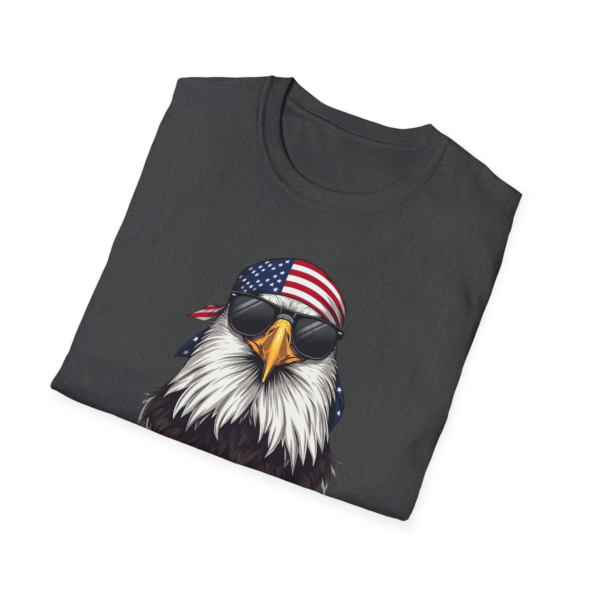 Unisex Softstyle T-Shirt, patriotic bald eagle