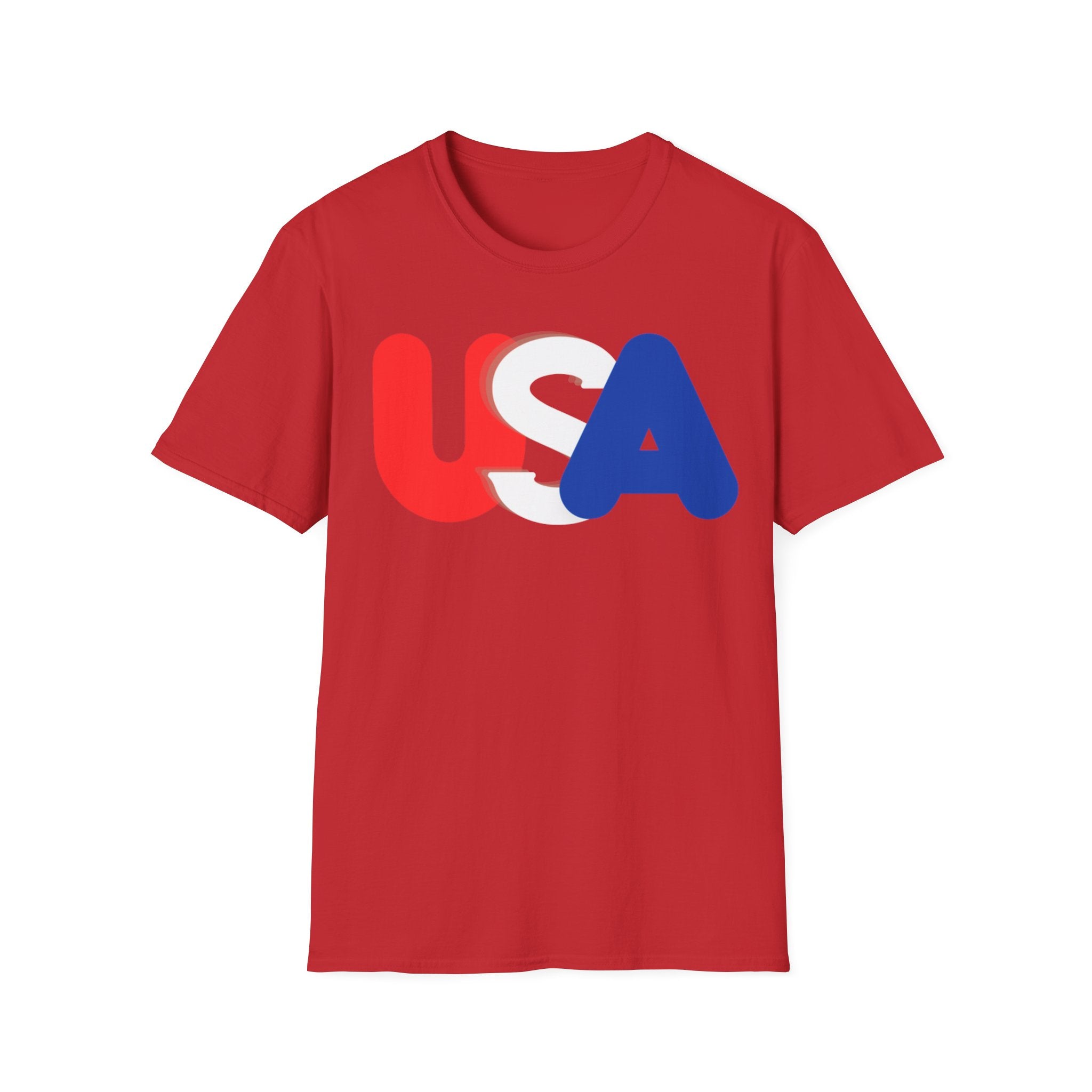 Unisex Softstyle T-Shirt, red, white and blue USA shirt