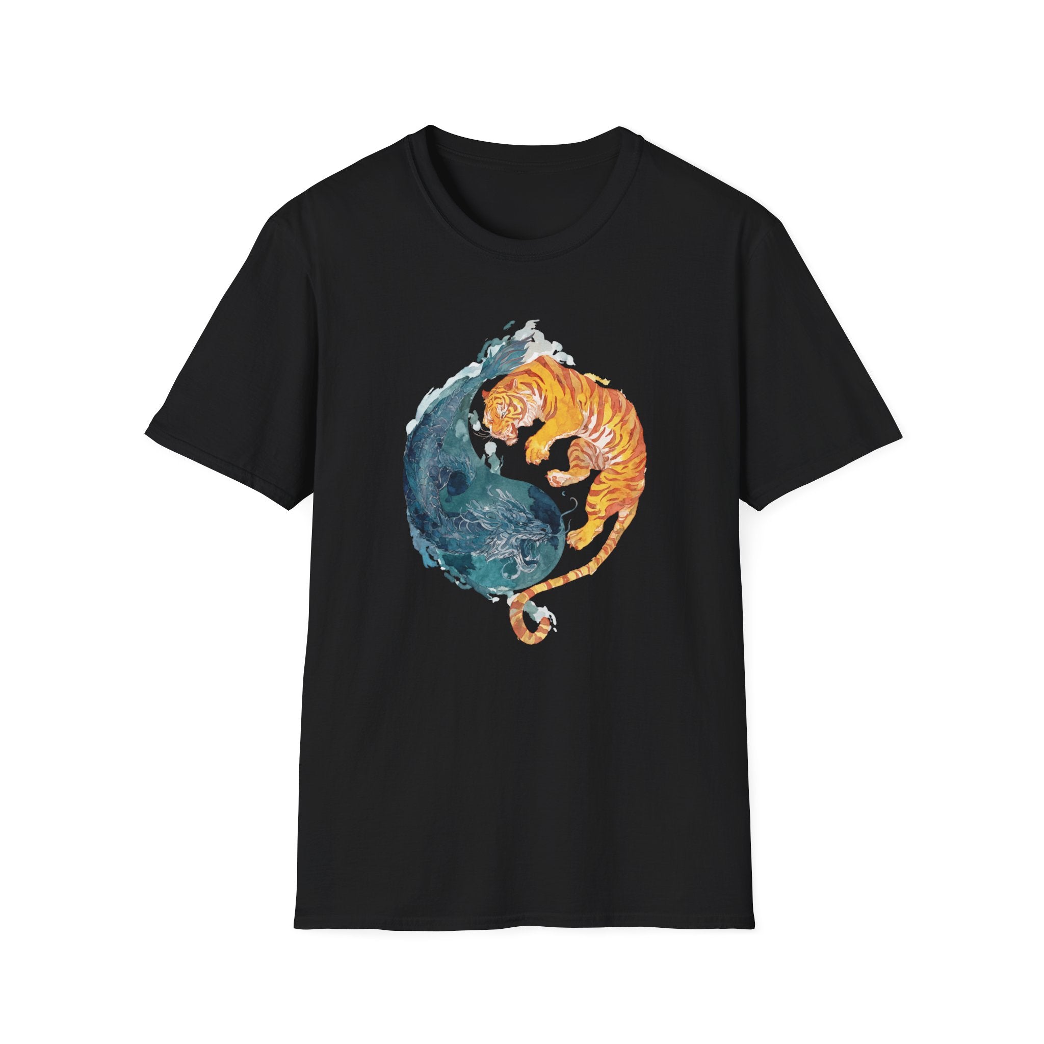 Unisex Softstyle T-Shirt, tiger and dragon ying and yang