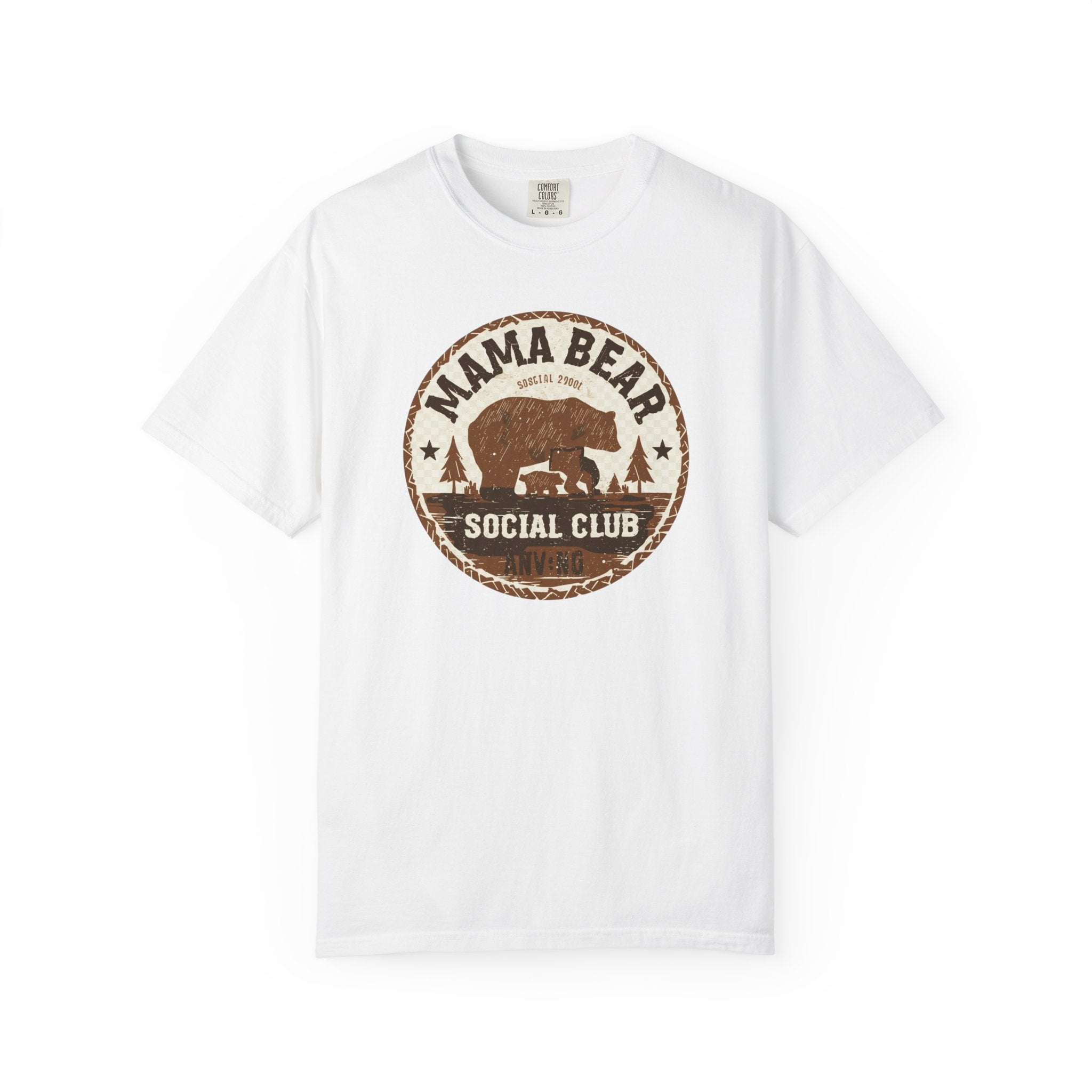 Unisex Garment-Dyed T-shirt, Mama Bear Social Club Shirt, Mama Bear Tee, Cute Mom Gift