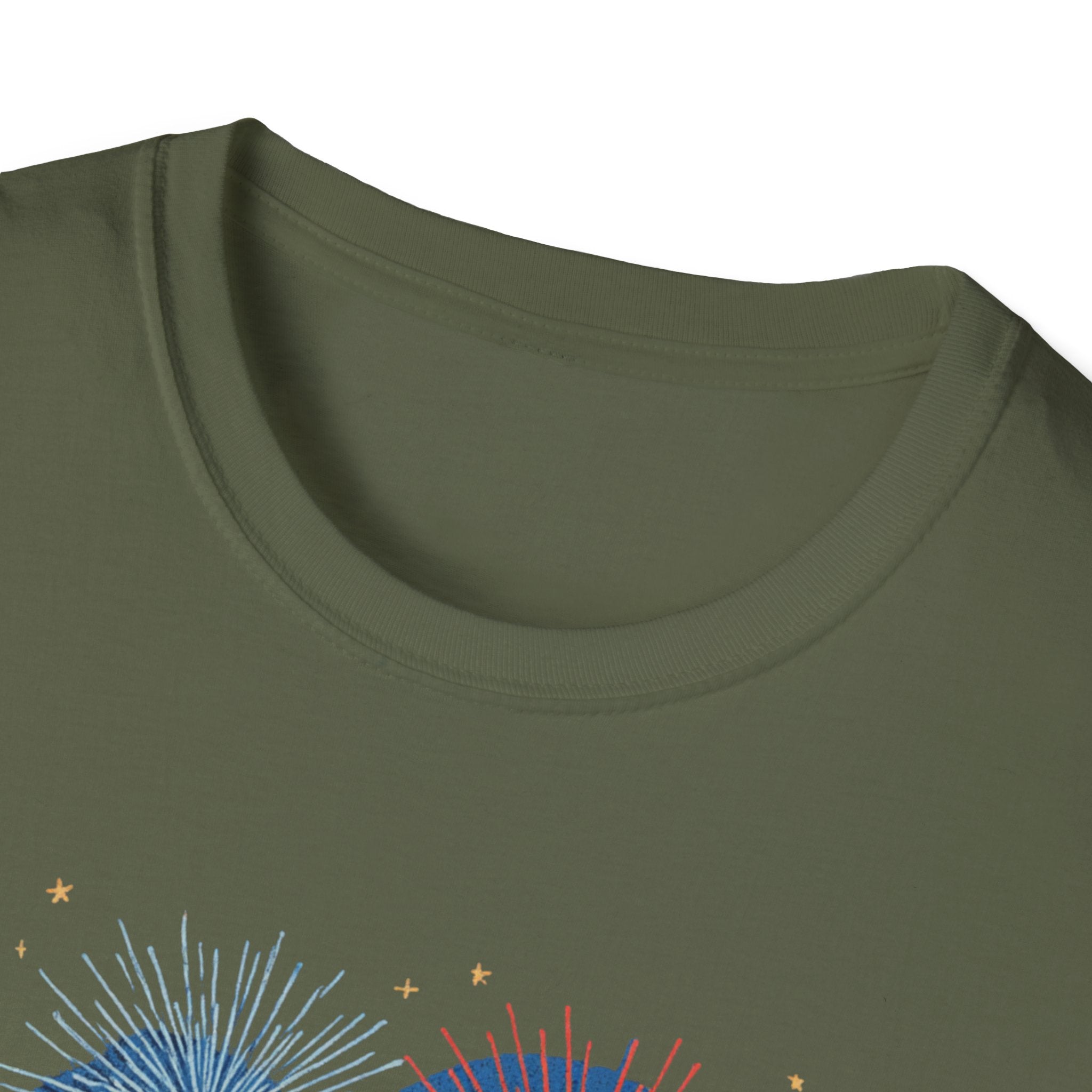 Unisex Softstyle T-Shirt, Happy Independence Day BBQ Shirt, 4th of July Party Tee, Grill & Fireworks Shirt