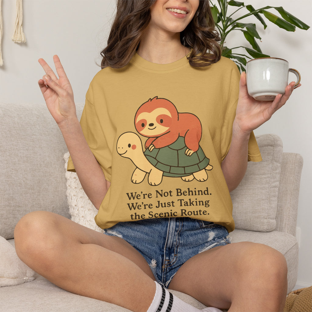 Unisex Garment-Dyed T-shirt, sloth and turtle