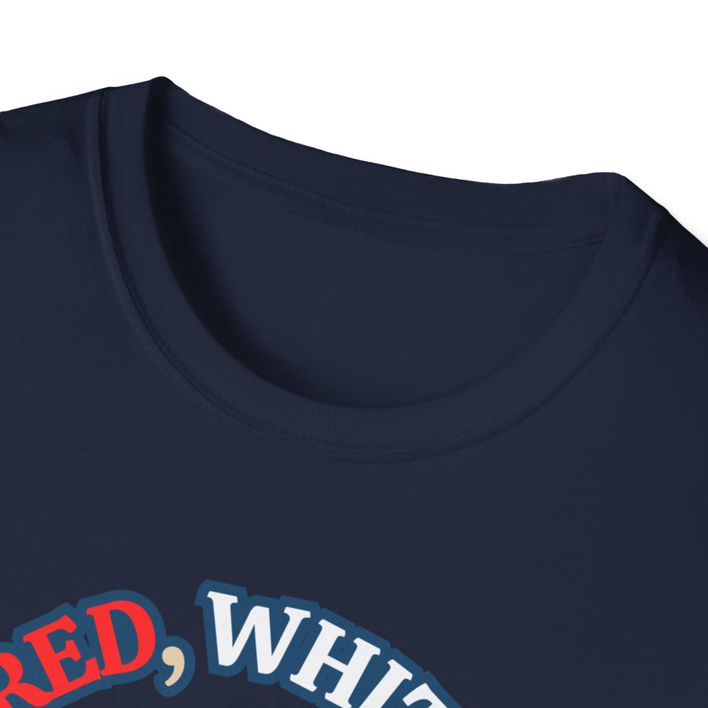Unisex Softstyle T-Shirt, red white and bold statue of liberty