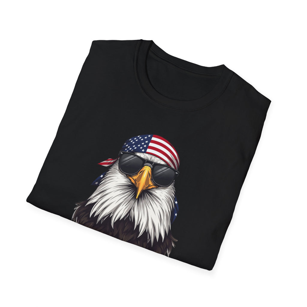 Unisex Softstyle T-Shirt, patriotic bald eagle