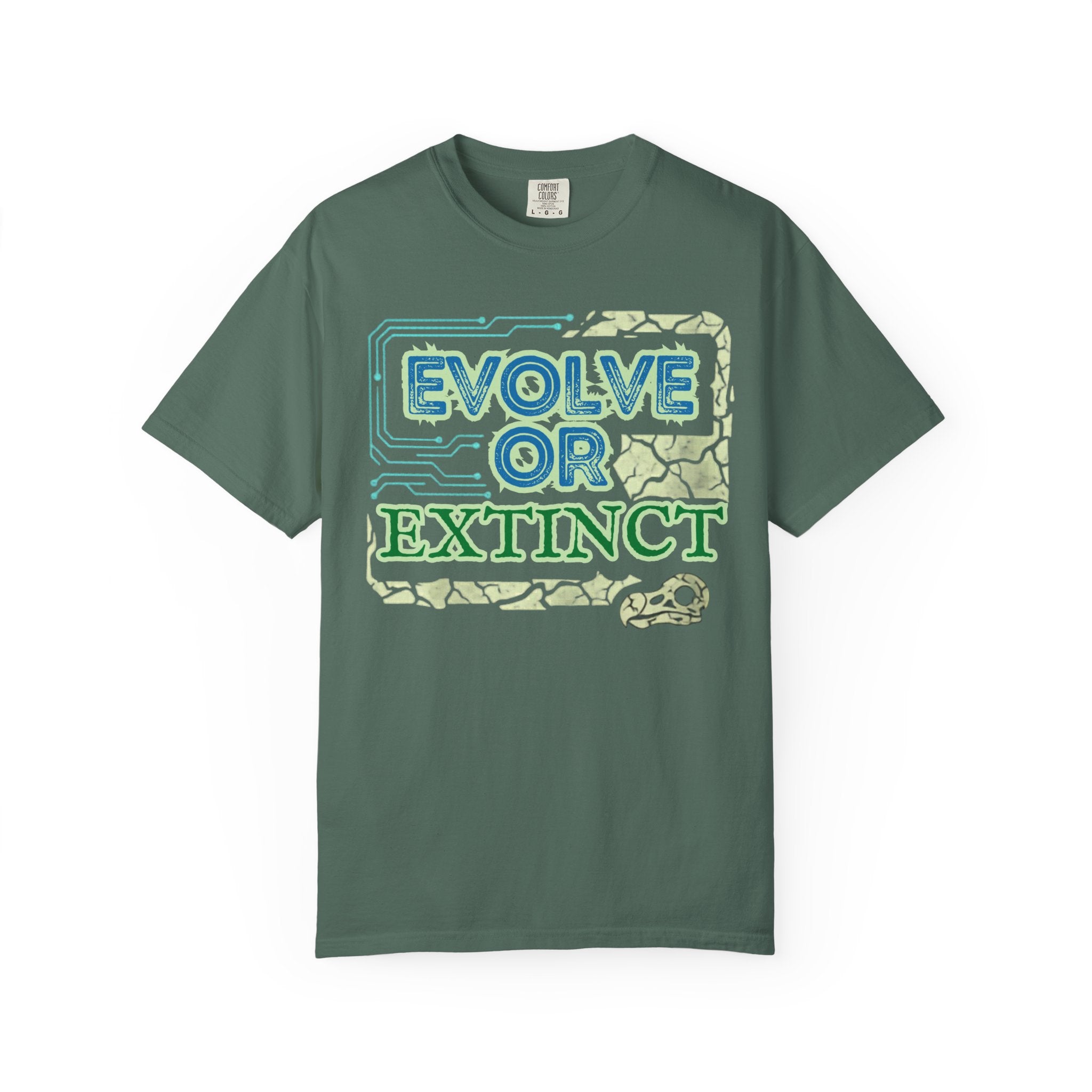 Unisex Garment-Dyed T-shirt, evolve or extinct