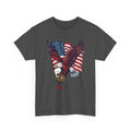 Unisex Heavy Cotton Tee, Patriotic Eagle No King Shirt, American Freedom Tee, Bald Eagle USA Shirt, Anti King Graphic Tee, USA Flag Shirt