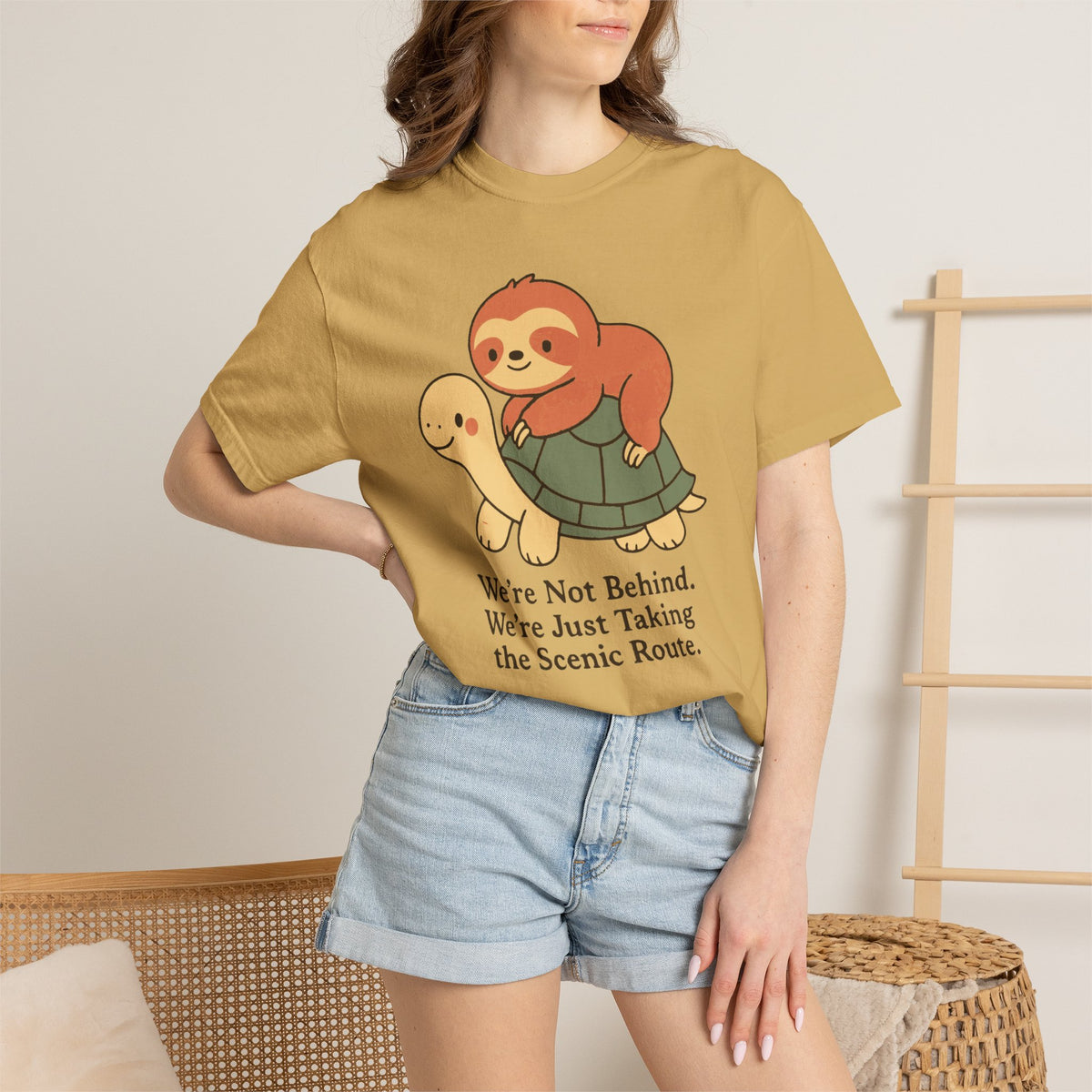 Unisex Garment-Dyed T-shirt, sloth and turtle