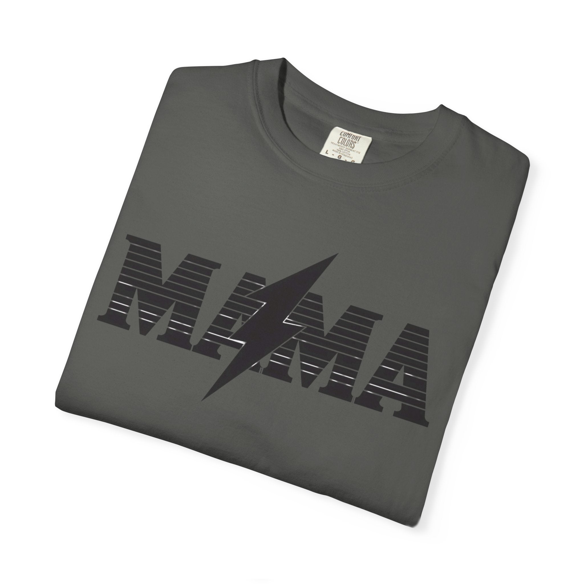 Unisex Garment-Dyed T-shirt, Mama Lightning Bolt Shirt, Minimalist Mama Tee, Trendy Mom Shirt