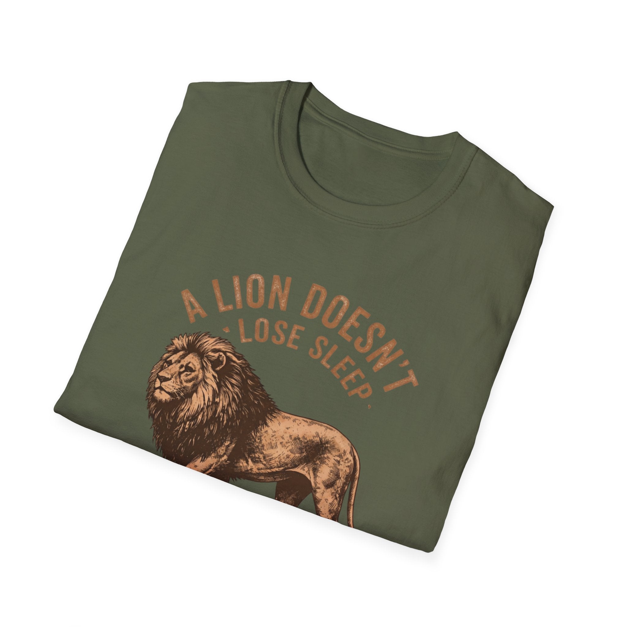 Unisex Softstyle T-Shirt, King Mode No Competition T-Shirt, Lion Motivation Shirt, Alpha Mindset Tee, Gym Shirt for Men, Bold Lion Graphic Tee, Gift for Him