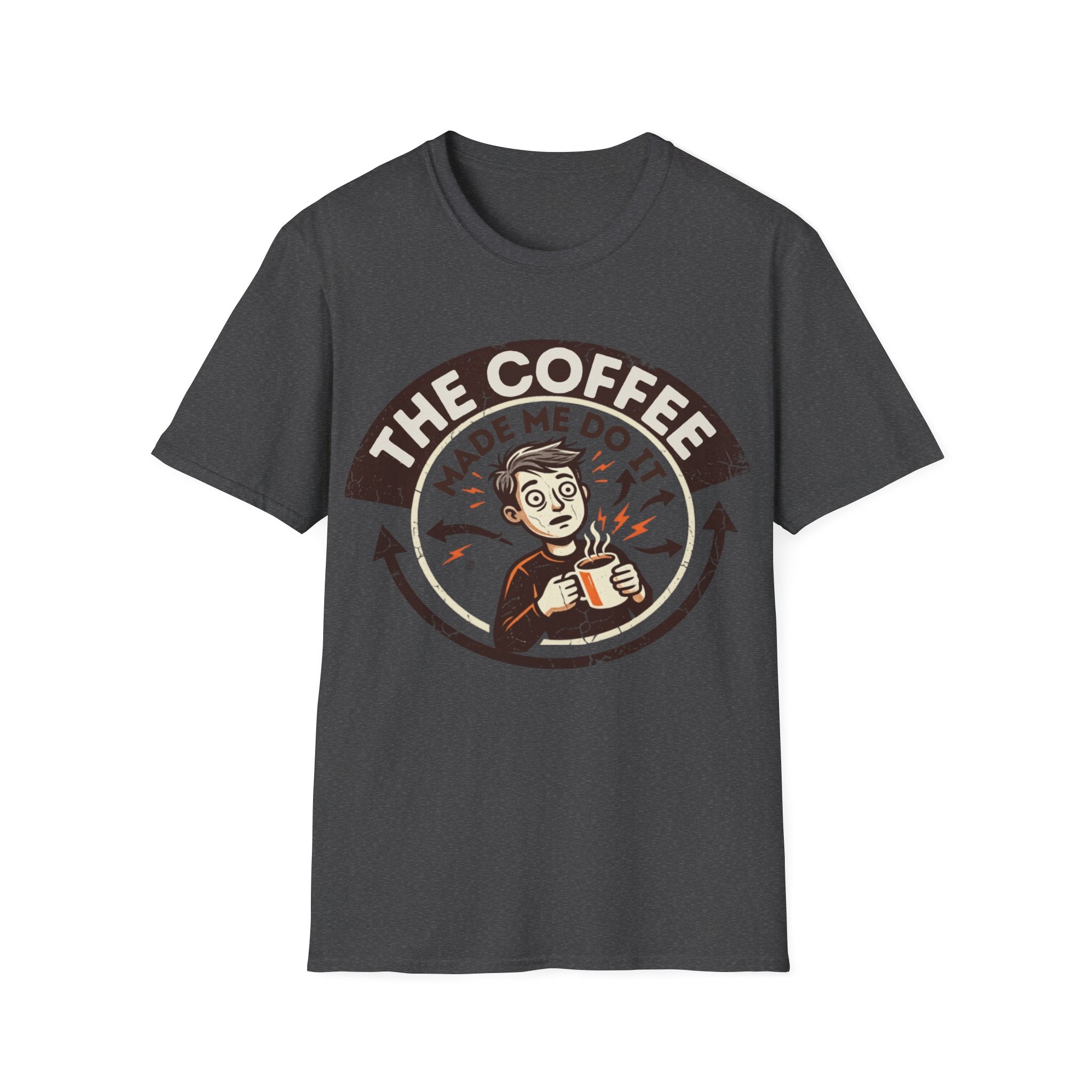Unisex Softstyle T-Shirt, coffee made me do pun
