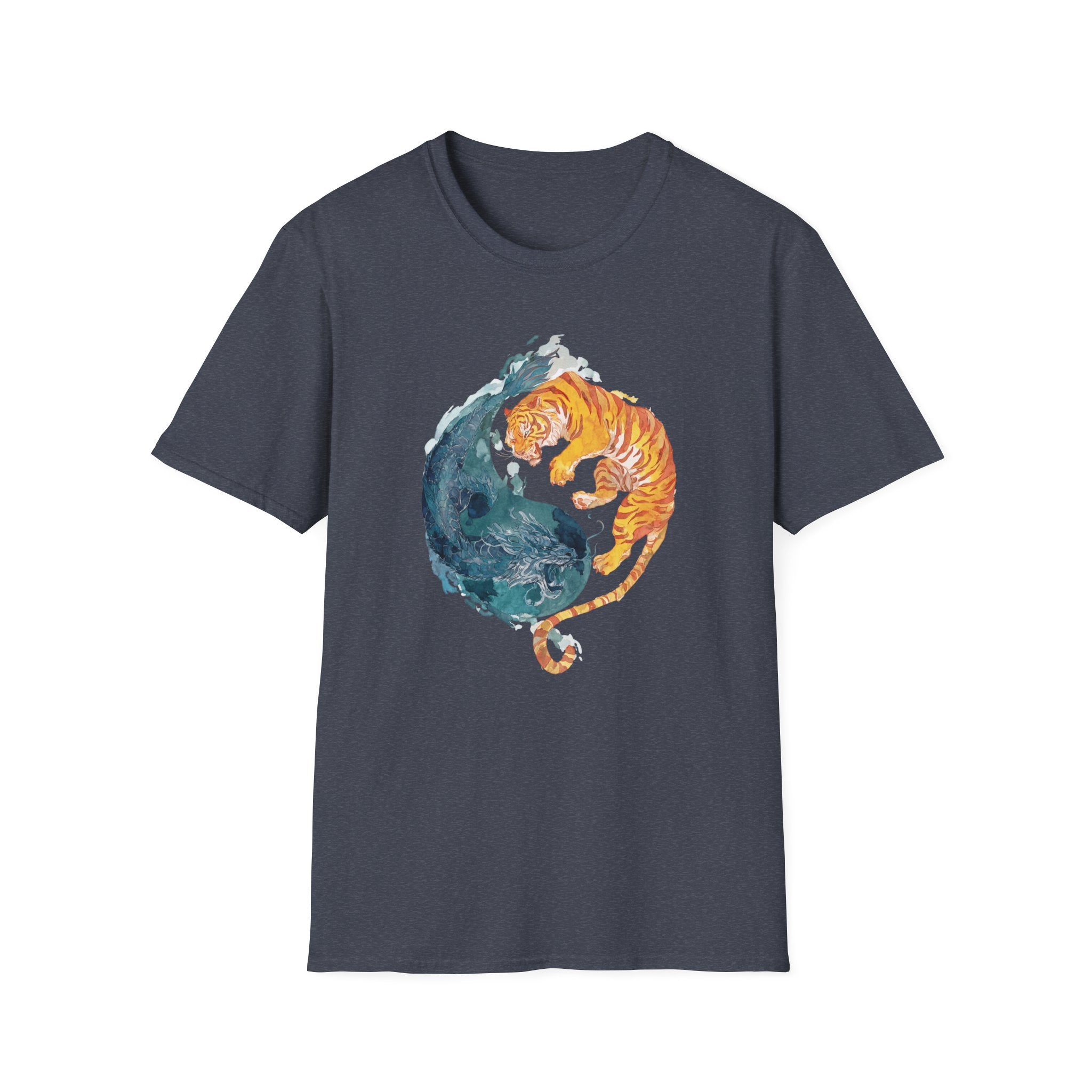 Unisex Softstyle T-Shirt, tiger and dragon ying and yang