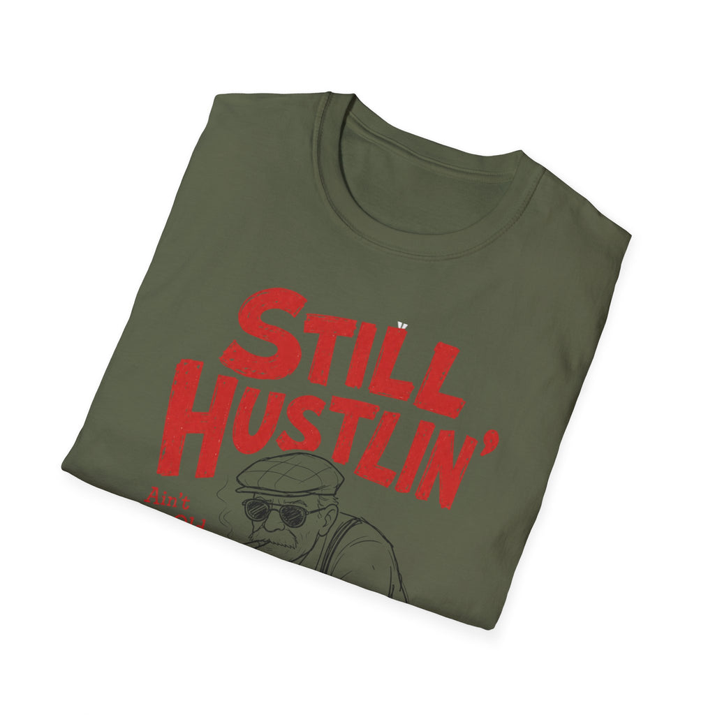 Unisex Softstyle T-Shirt, pool player still hustling