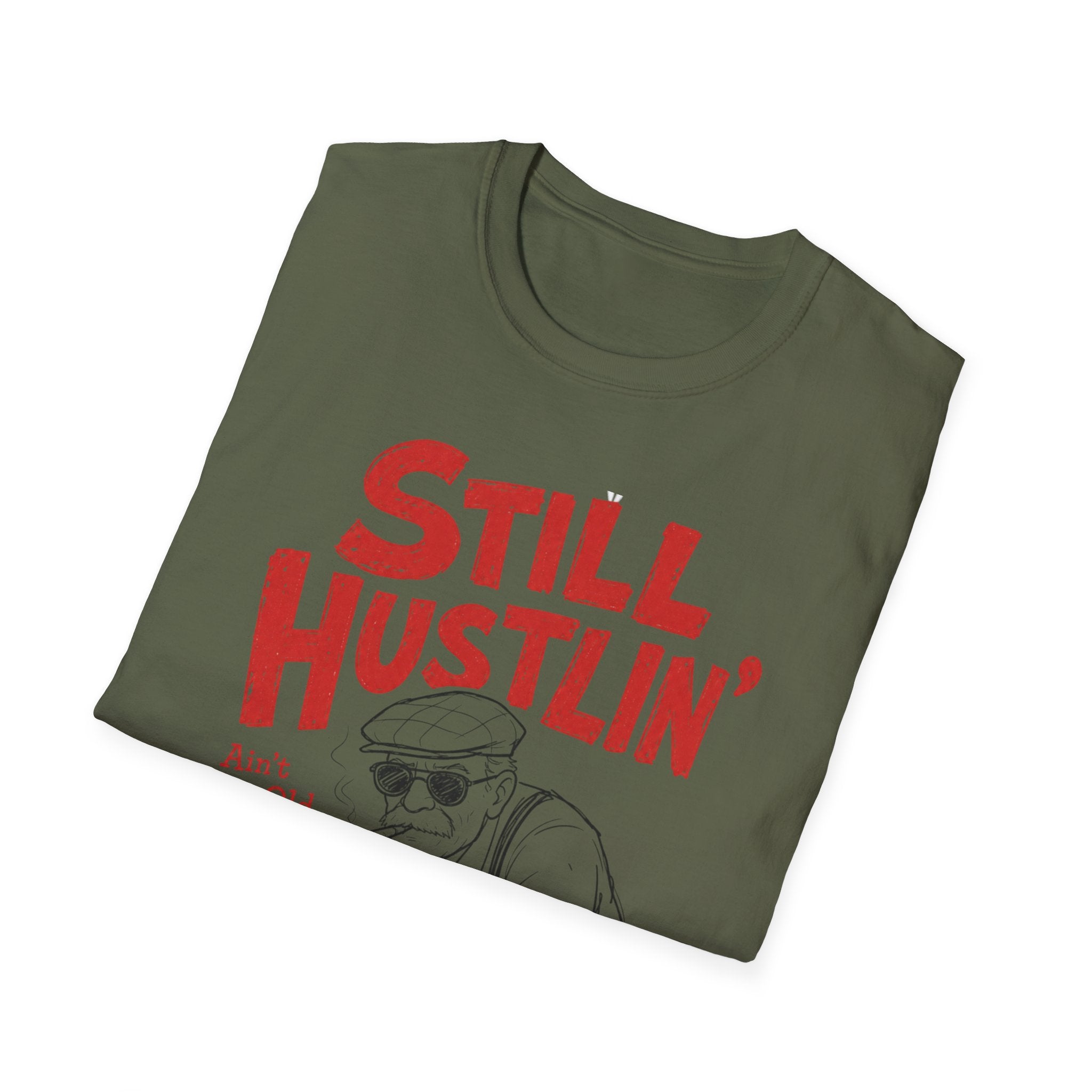 Unisex Softstyle T-Shirt, pool player still hustling