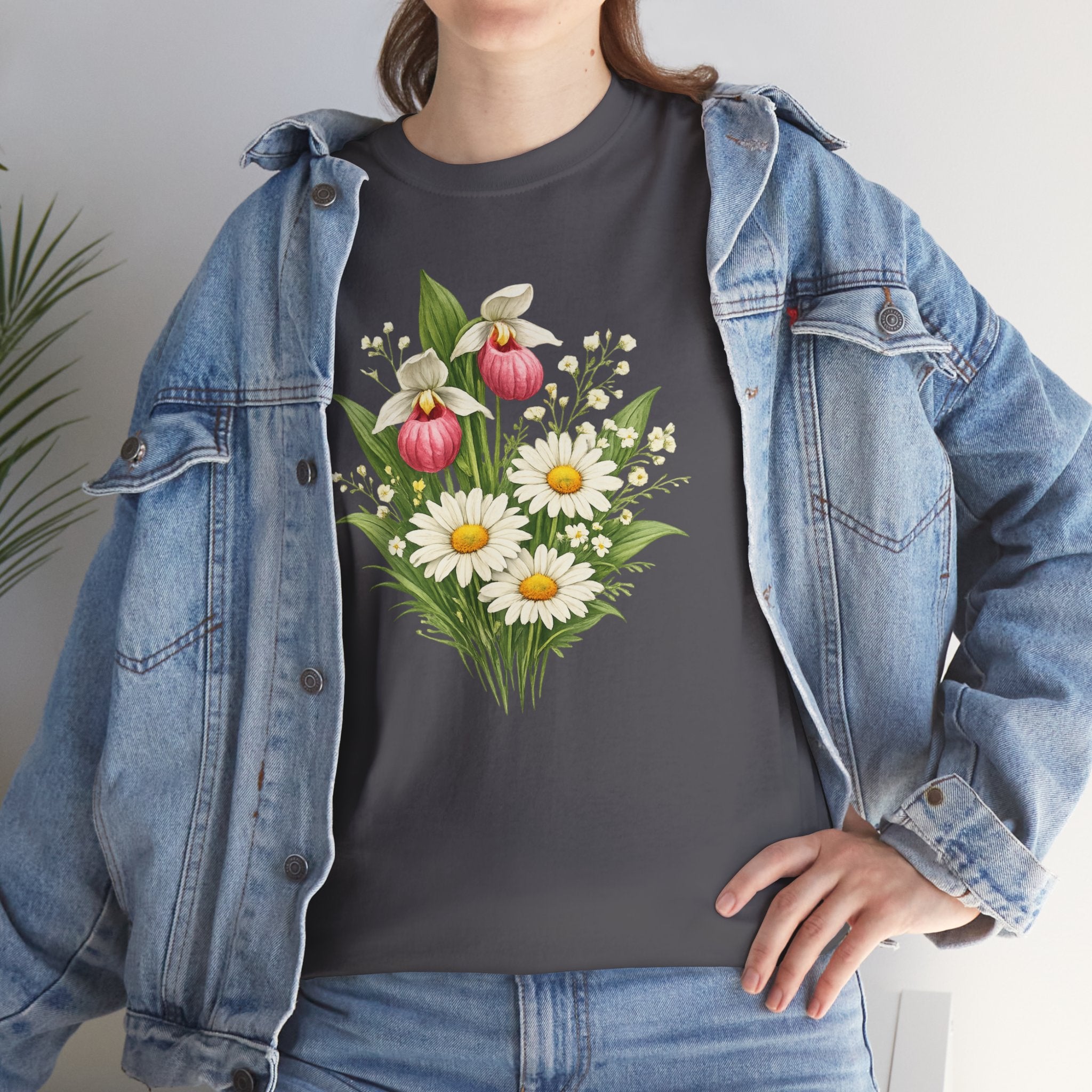 Unisex Heavy Cotton Tee, spring floral